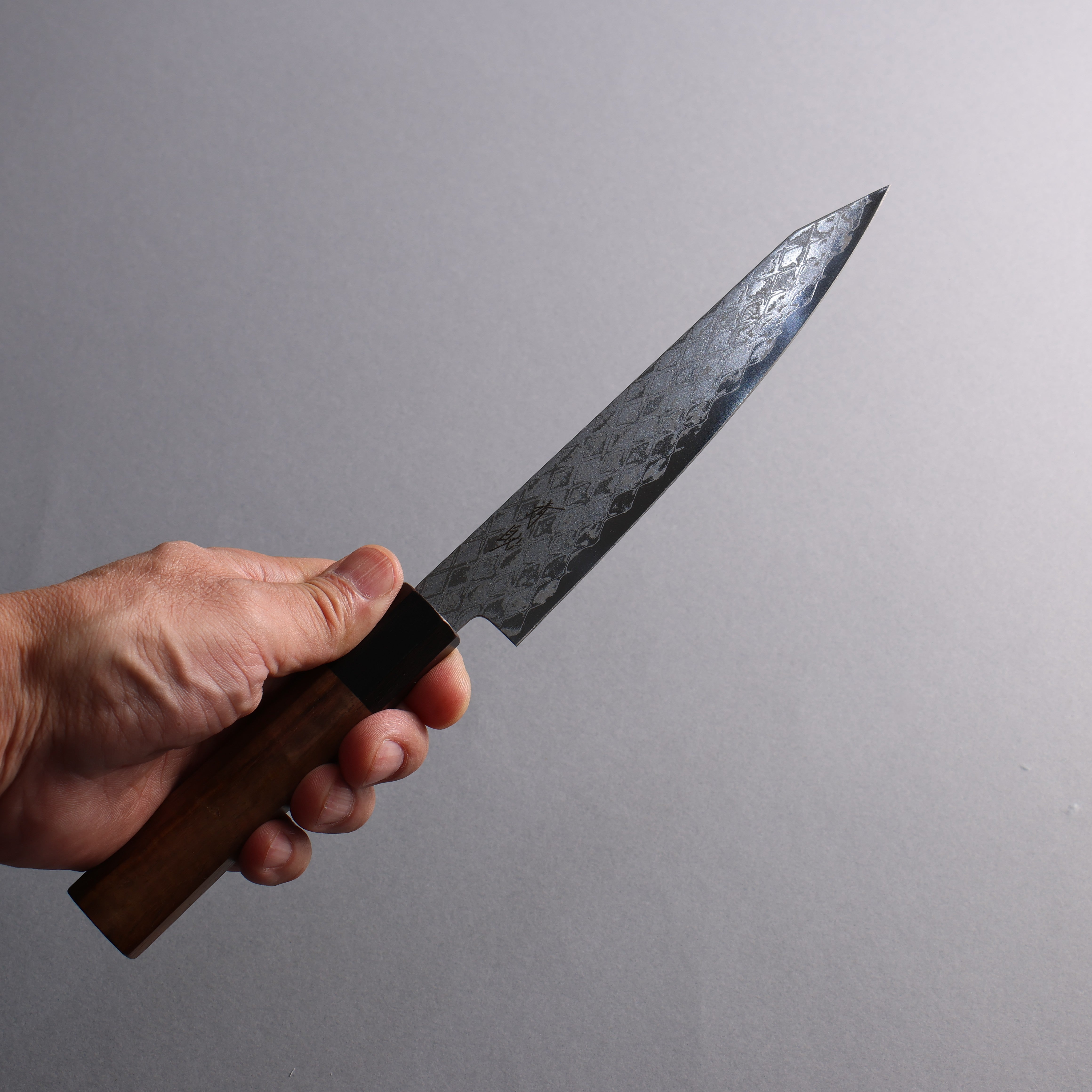 Seisuke AUS10 Mirror Crossed Kiritsuke Petty-Utility 150mm Rosewood (Ferrule: Brown Pakka Wood) Handle - Japanny - Best Japanese Knife