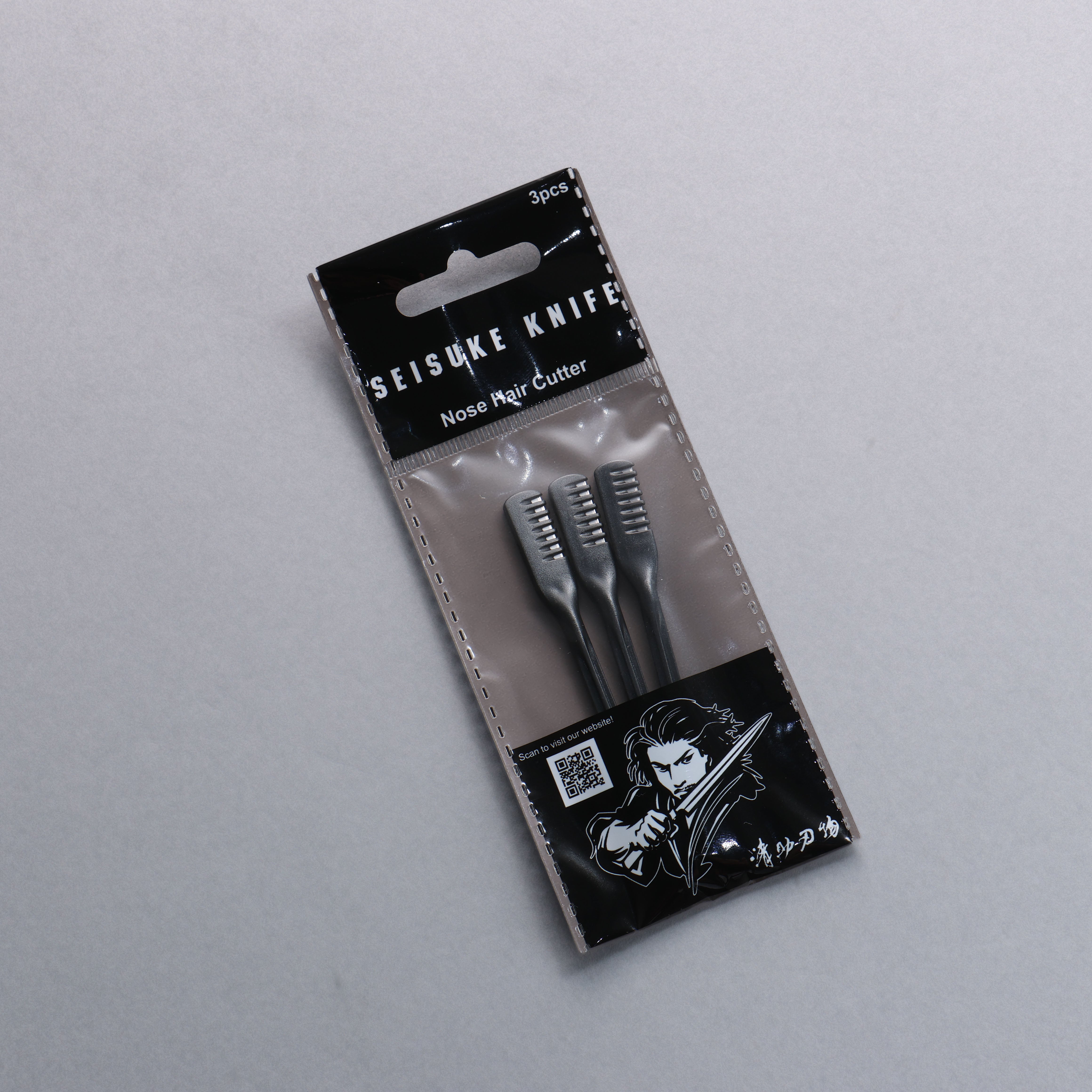 Seisuke Nose Hair Cutter Stainless Steel ABS resin Handle 83mm x 8mm x 4mm (PK.3) - Japanny - Best Japanese Knife