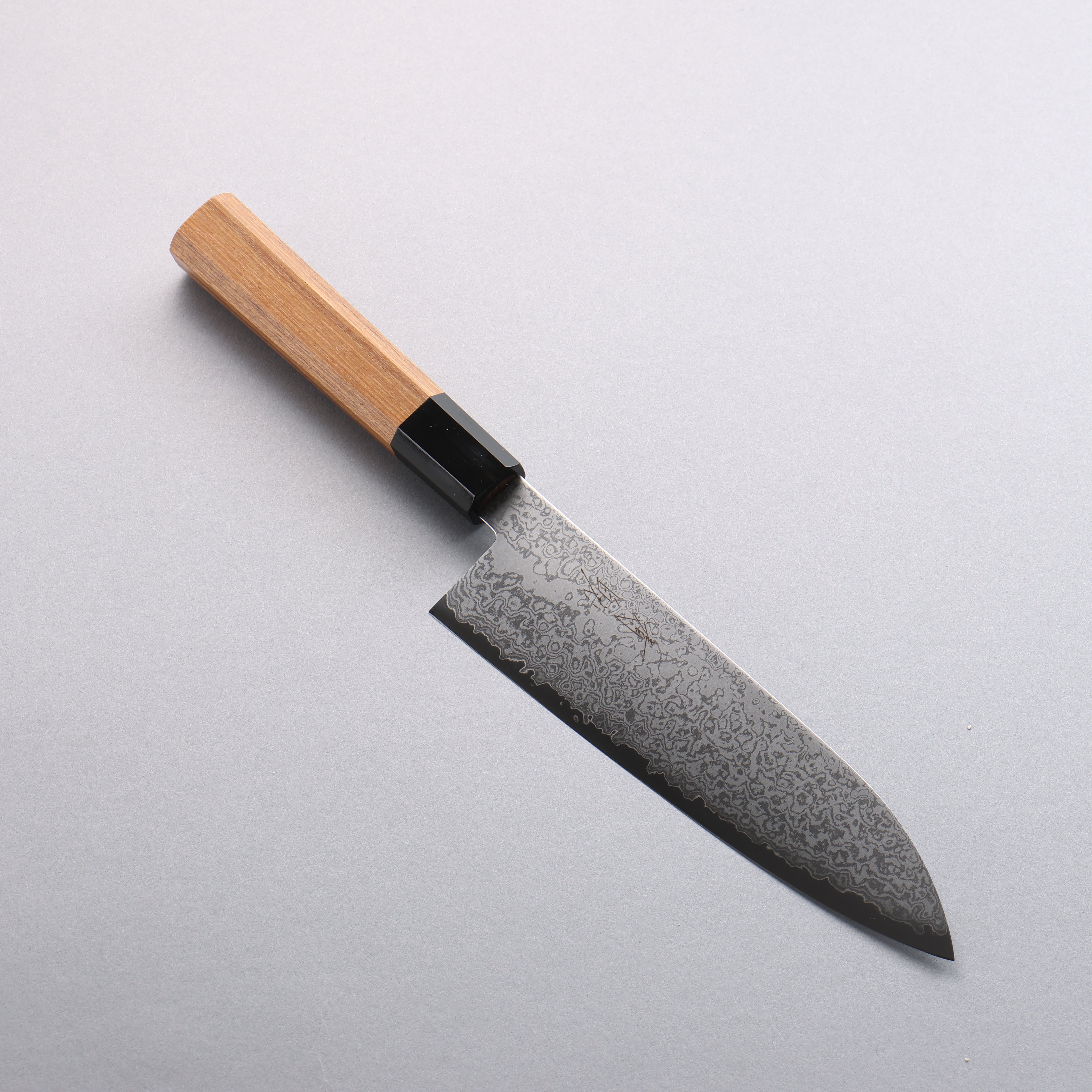 Seisuke VG10 Damascus Santoku 180mm Teak (ferrule: Black Water Buffalo Horn) Handle - Japanny - Best Japanese Knife