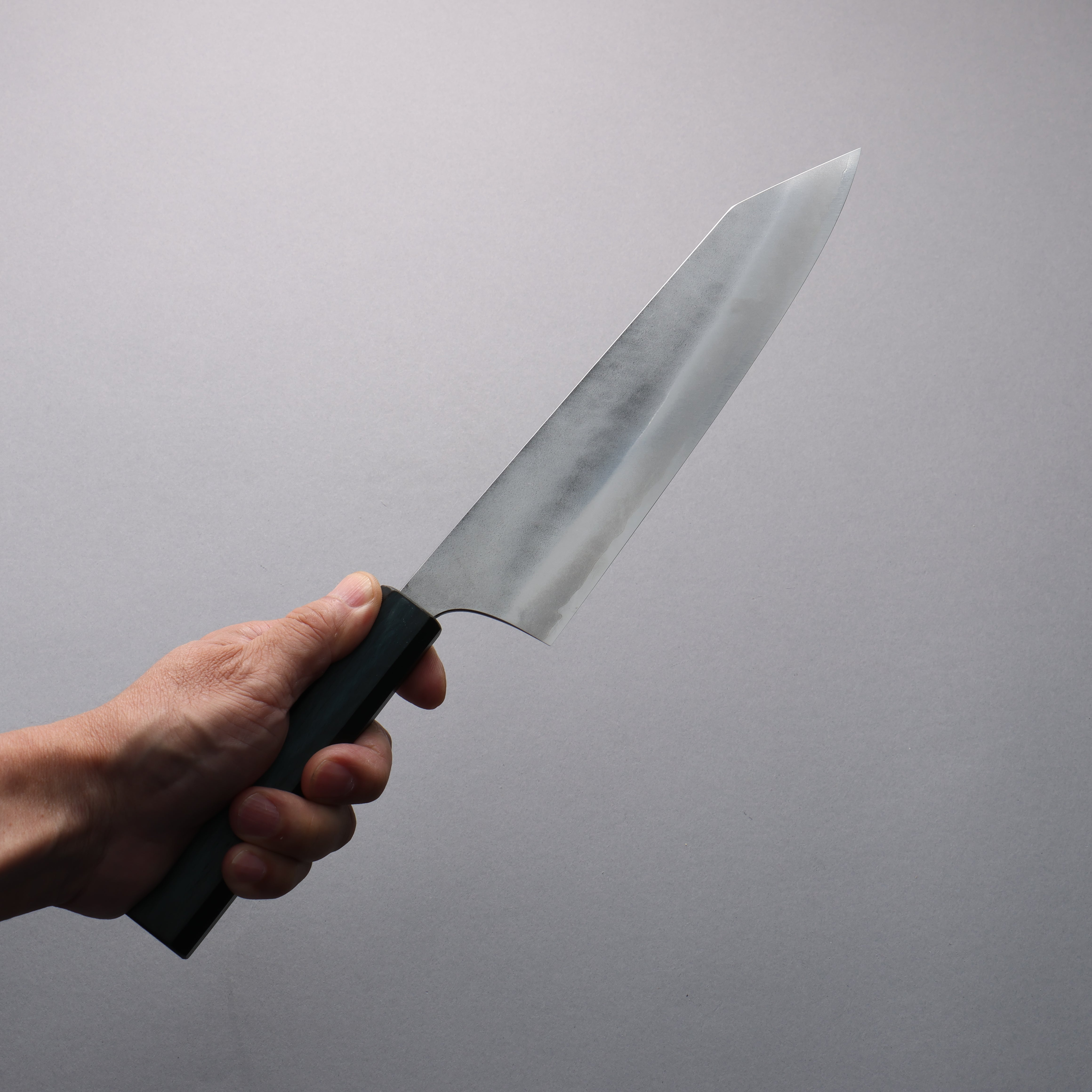 Taiki Kawamoto VG10 Lightly Hammered Gyuto 210mm Indigo colored Wood Handle - Japanny - Best Japanese Knife