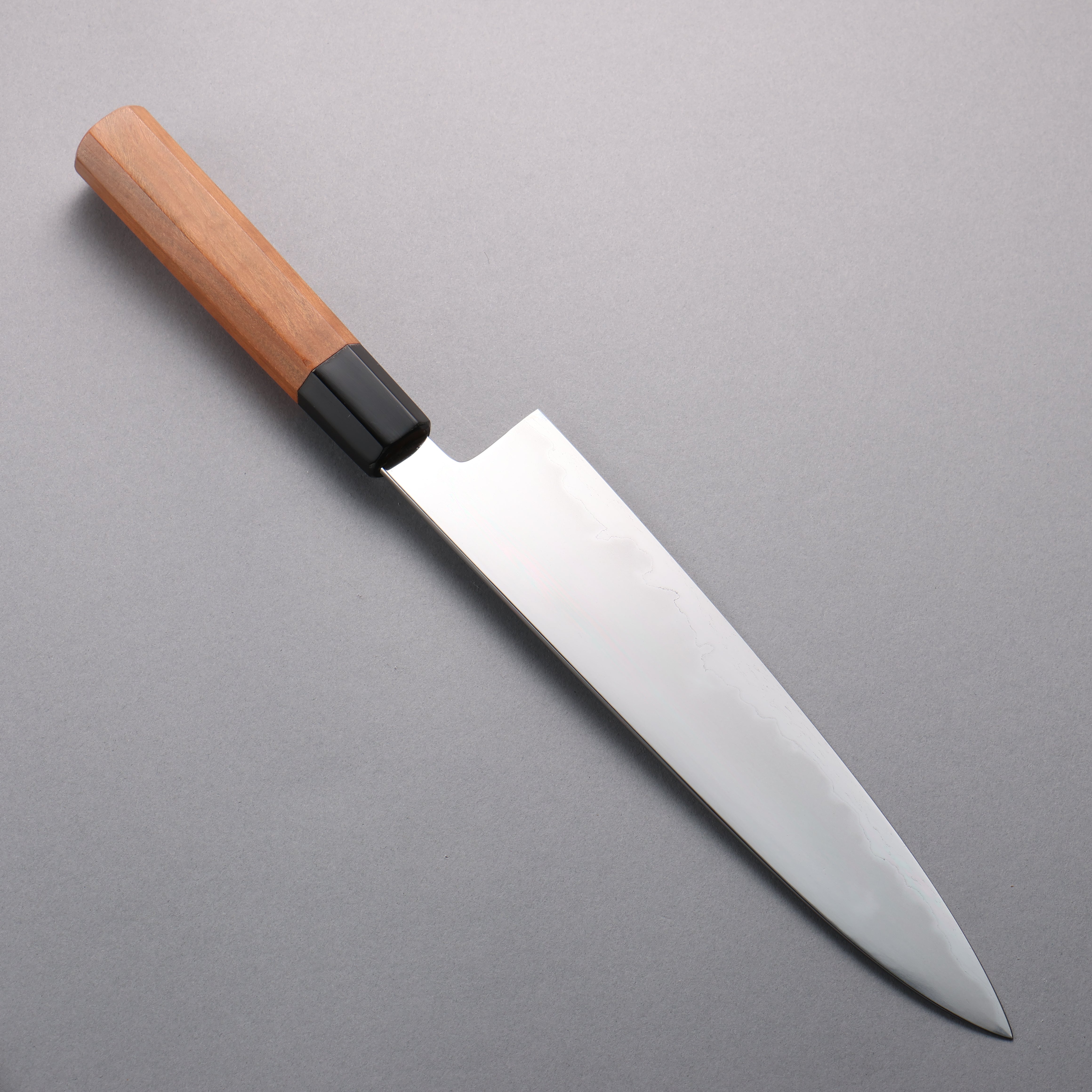 Tessen by Tanaka Tamahagane Mirrored Finish Gyuto 240mm Wild Cherry Handle - Japanny - Best Japanese Knife