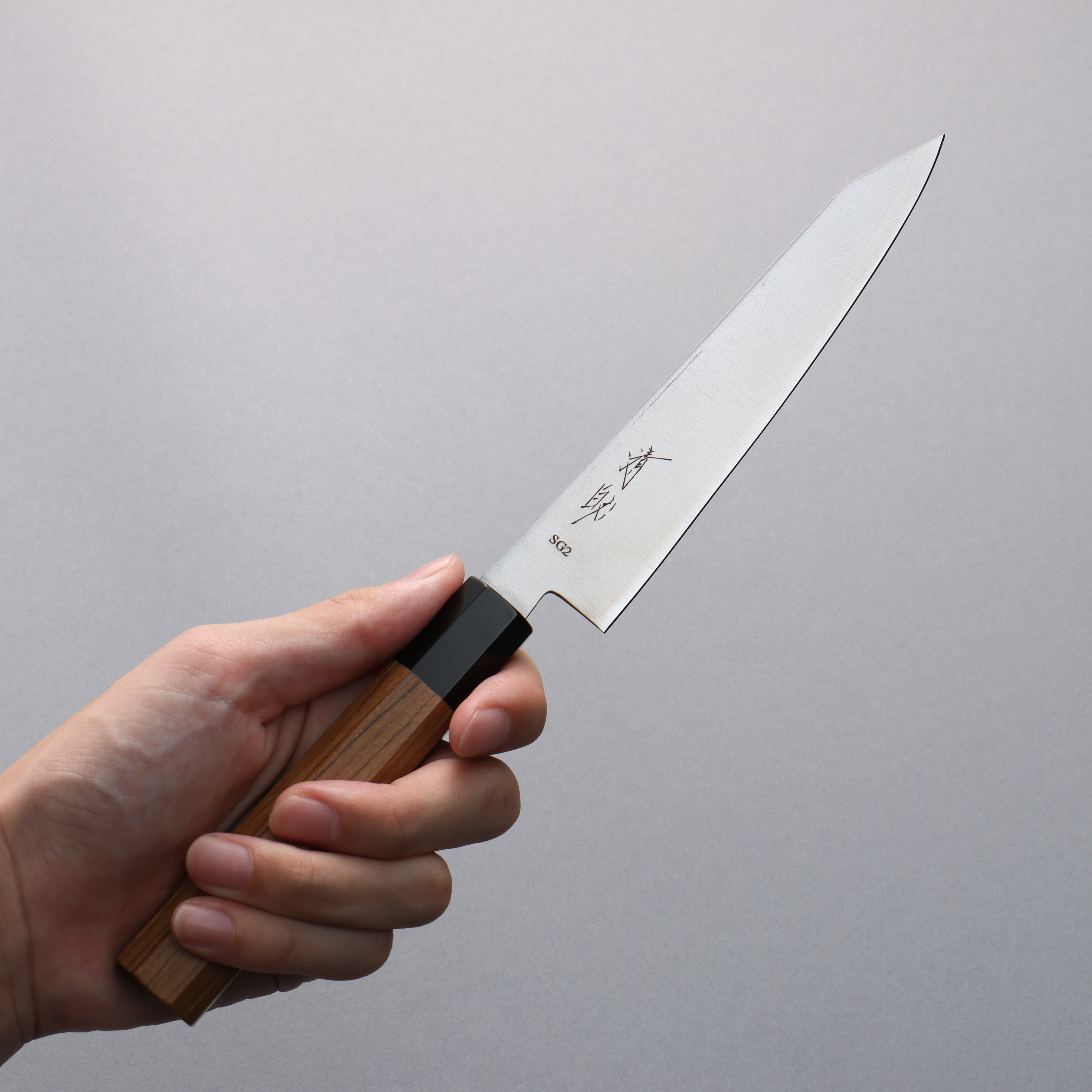 Seisuke SG2 Kiritsuke Petty-Utility 150mm Teak (ferrule: Black Water Buffalo Horn) Handle - Japanny - Best Japanese Knife