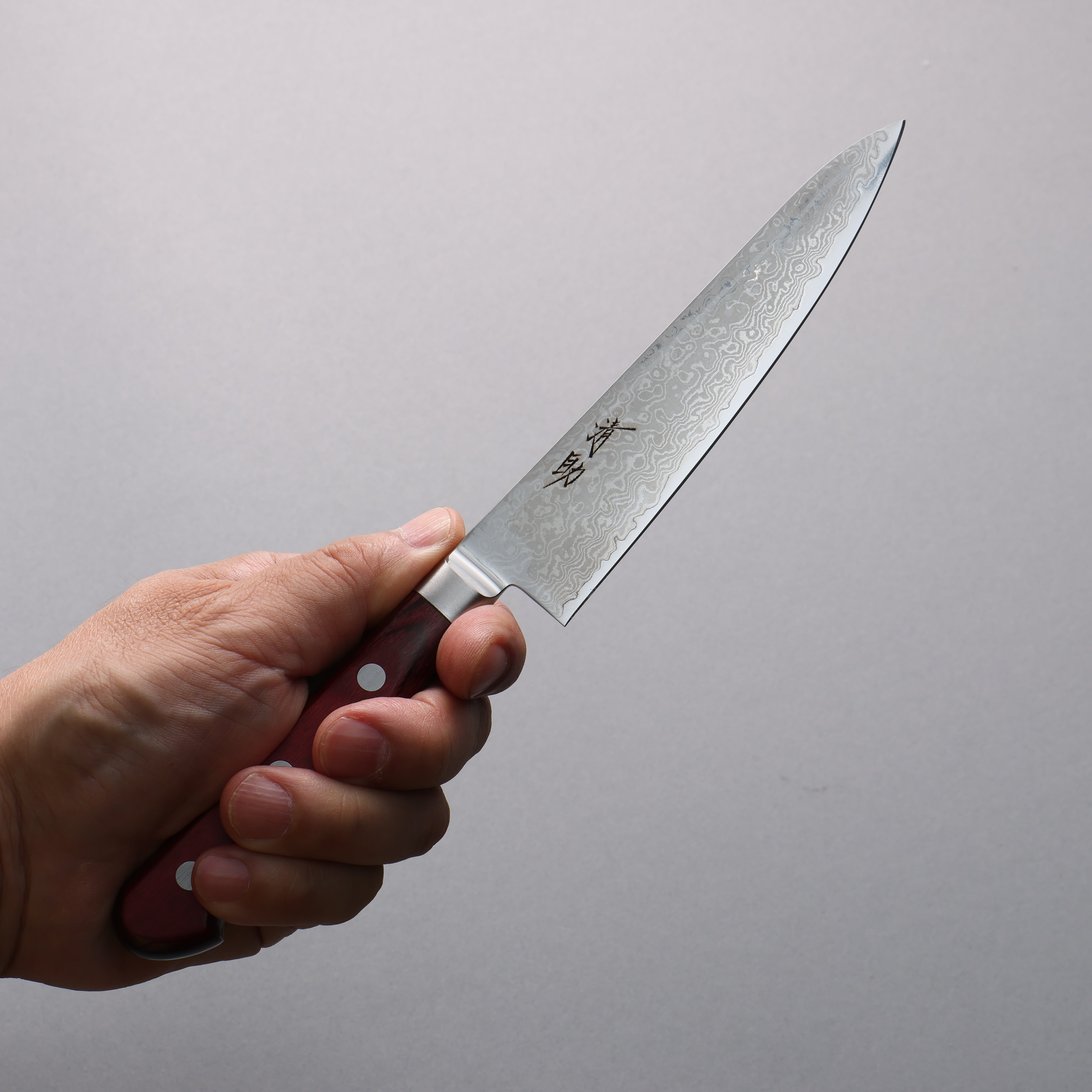 Seisuke VG10 33 Layer Damascus Petty-Utility 135mm Red Pakka wood Handle - Japanny - Best Japanese Knife