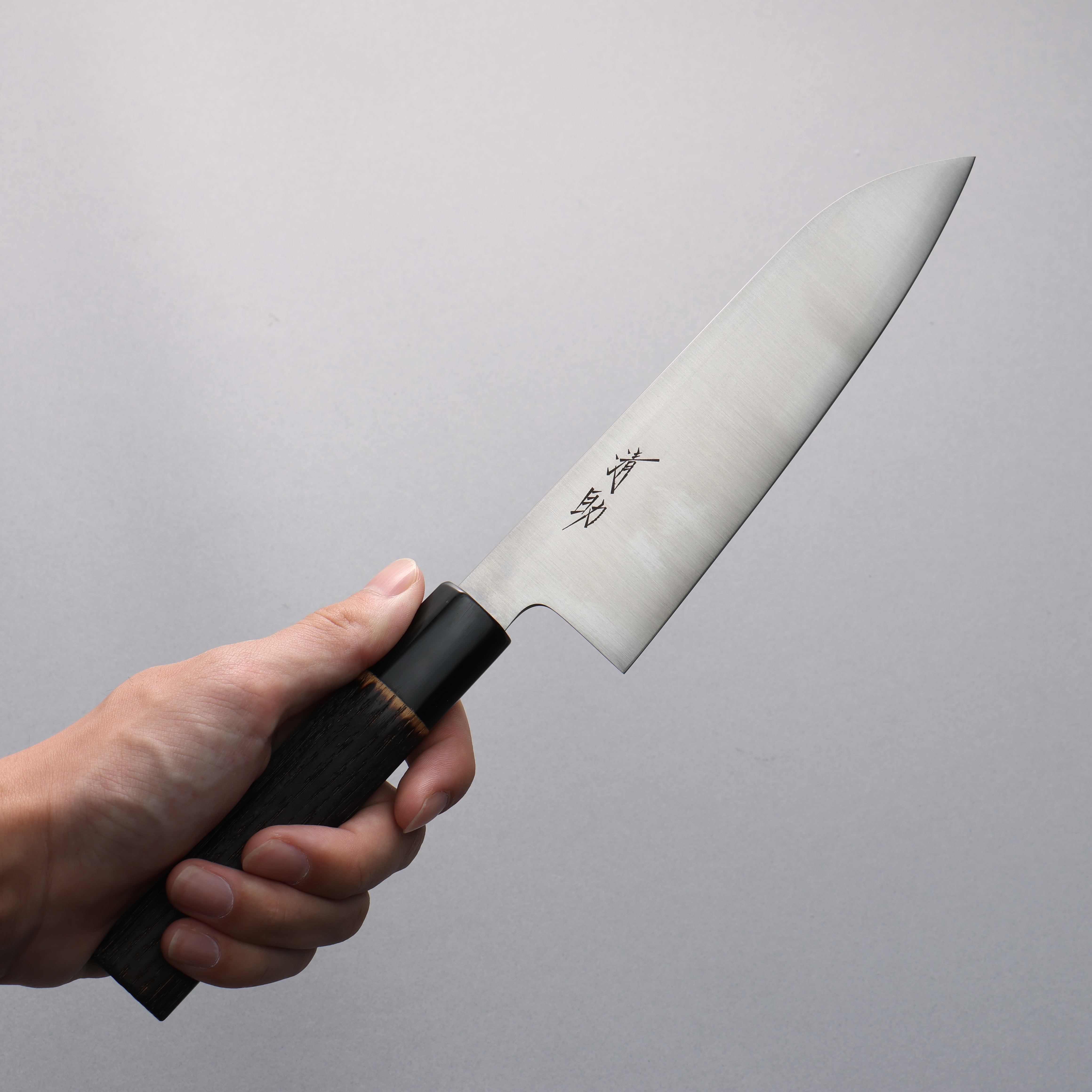 Seisuke Swedish Steel-stn Santoku 180mm Burnt Chestnut Handle - Japanny - Best Japanese Knife