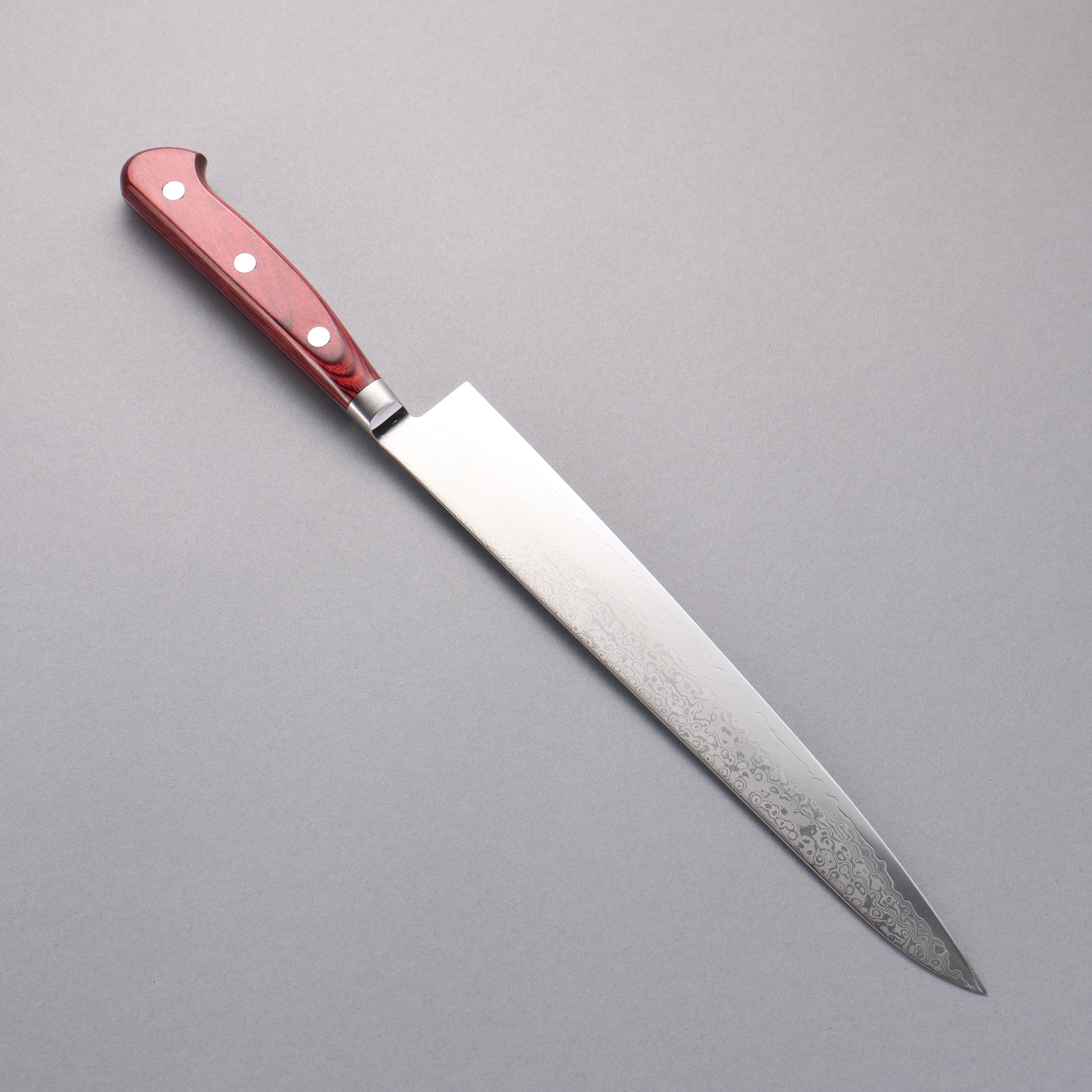 Seisuke VG10 33 Layer Mirrored Finish Damascus Sujihiki 240mm Red Pakka wood Handle - Japanny - Best Japanese Knife