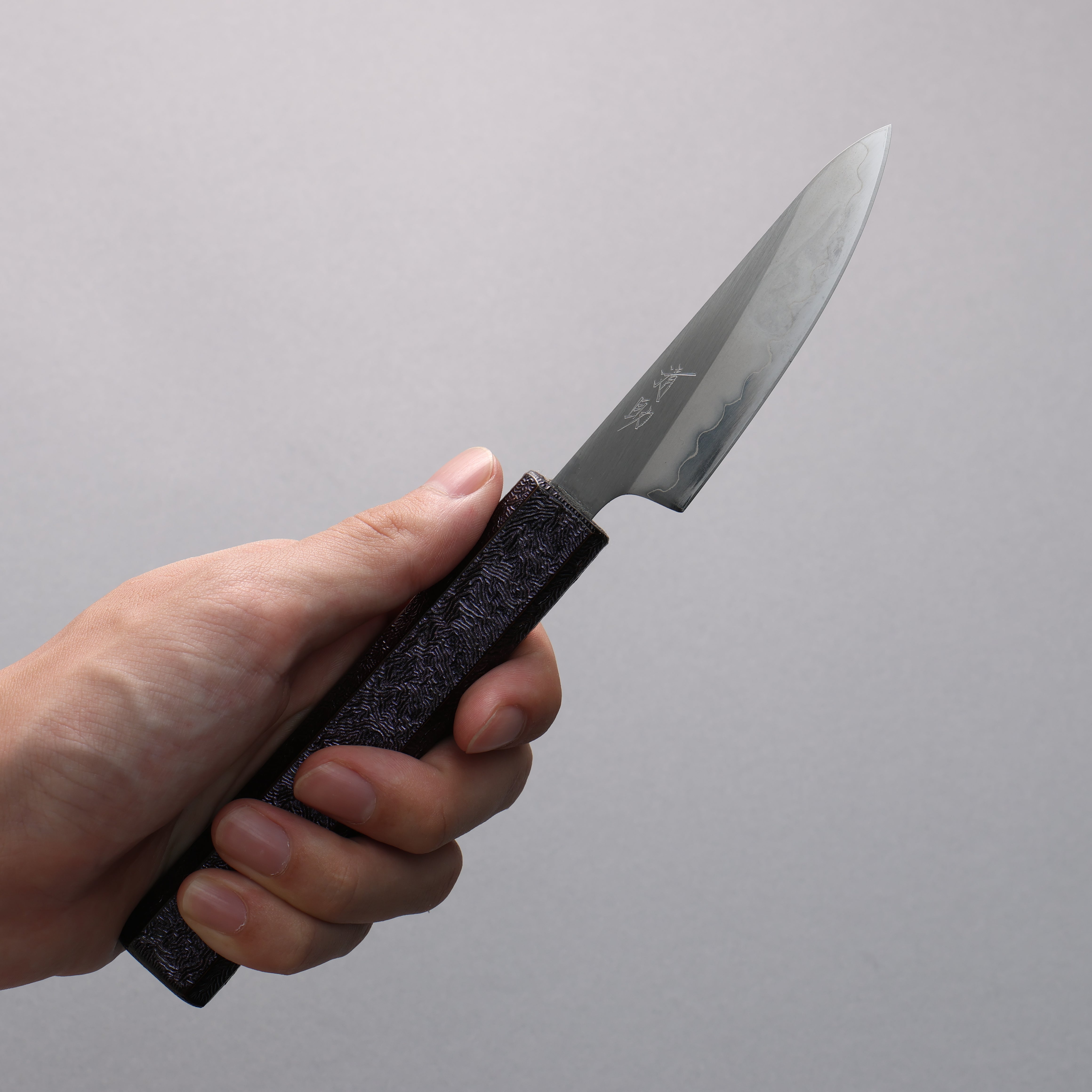 Seisuke White Steel No.1 Migaki Polish Finish Paring 80mm Oak with Purple Lacquer Handle - Japanny - Best Japanese Knife