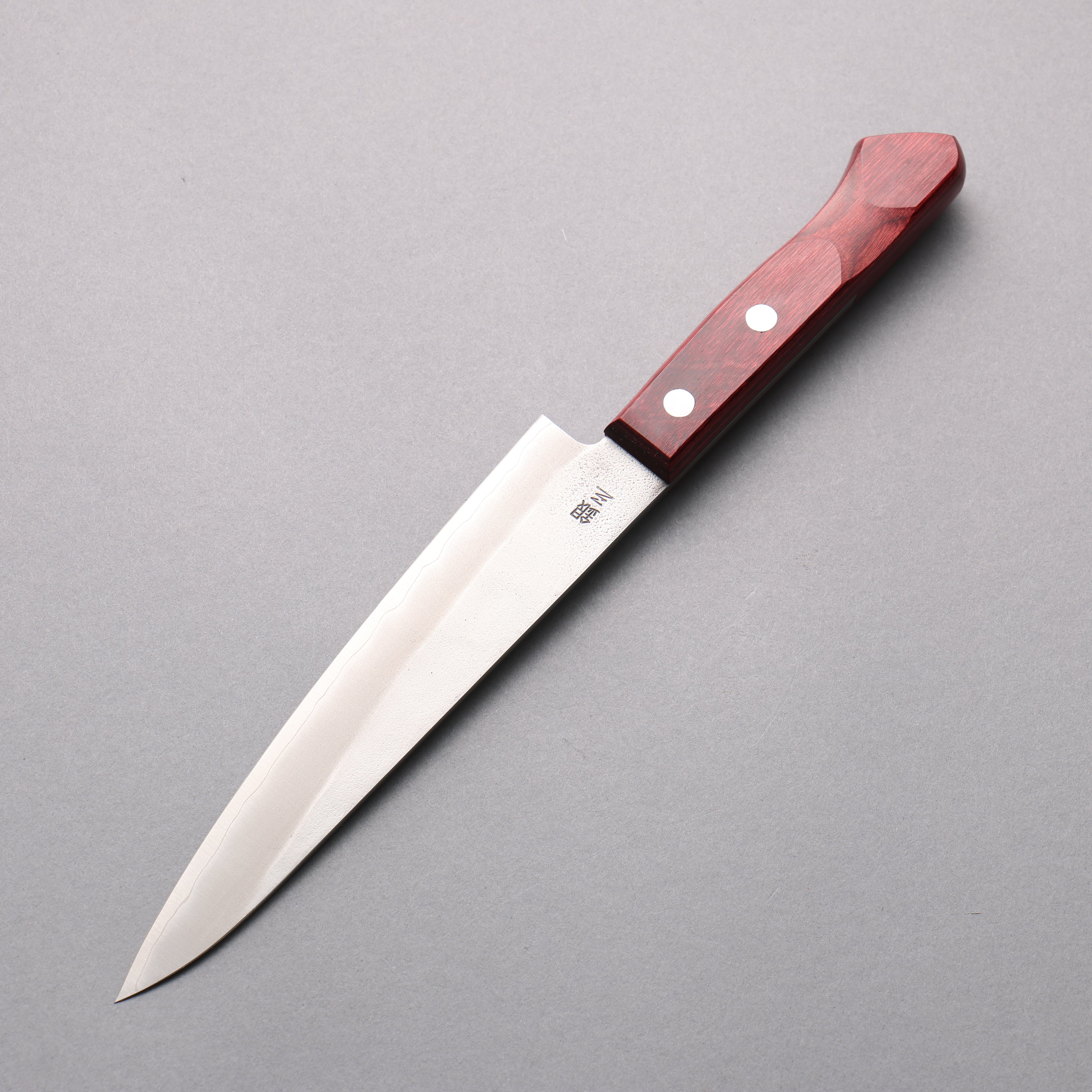 Nao Yamamoto Silver Steel No.3 Nashiji Petty-Utility 160mm Red Pakka wood Handle - Japanny - Best Japanese Knife