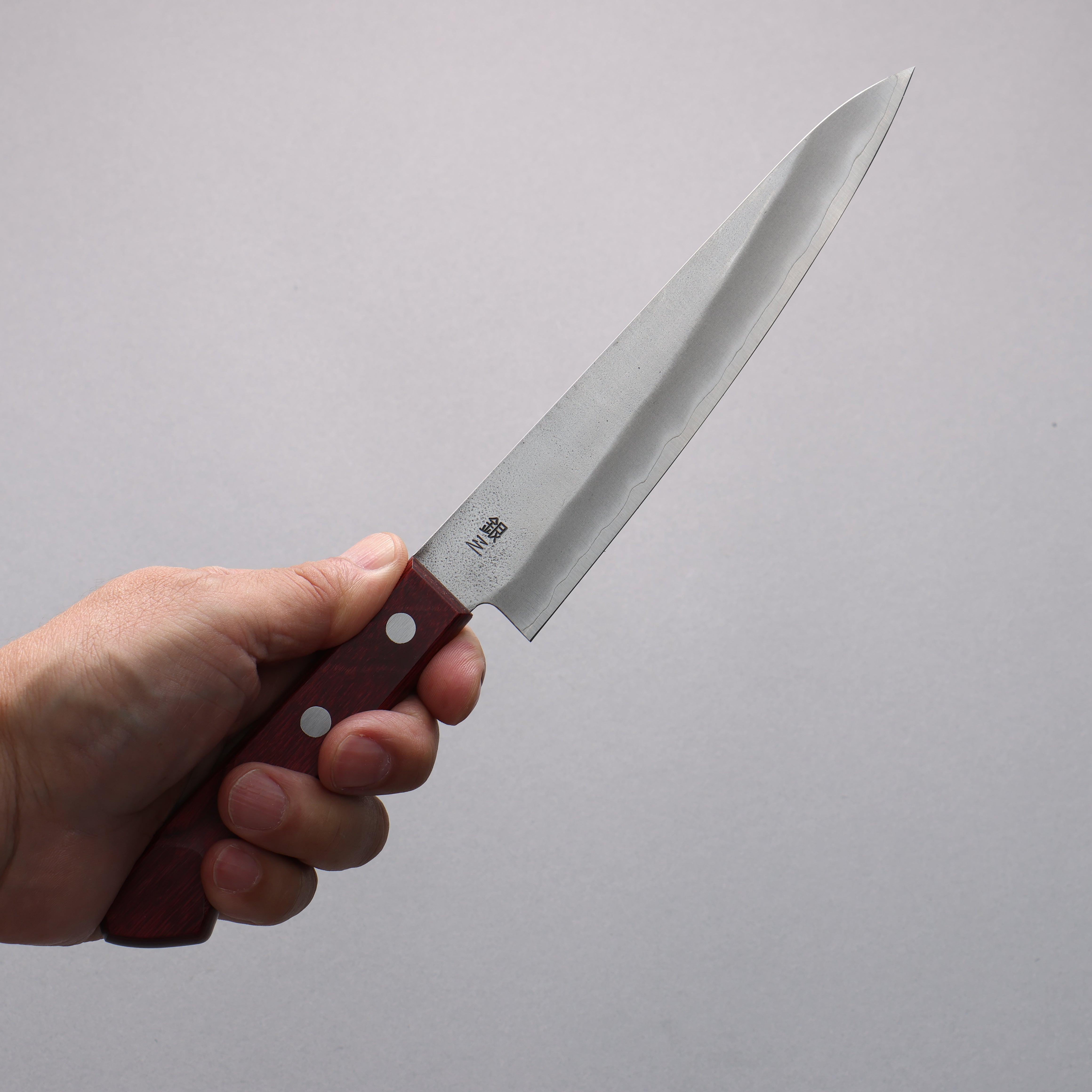 Nao Yamamoto Silver Steel No.3 Nashiji Petty-Utility 160mm Red Pakka wood Handle - Japanny - Best Japanese Knife