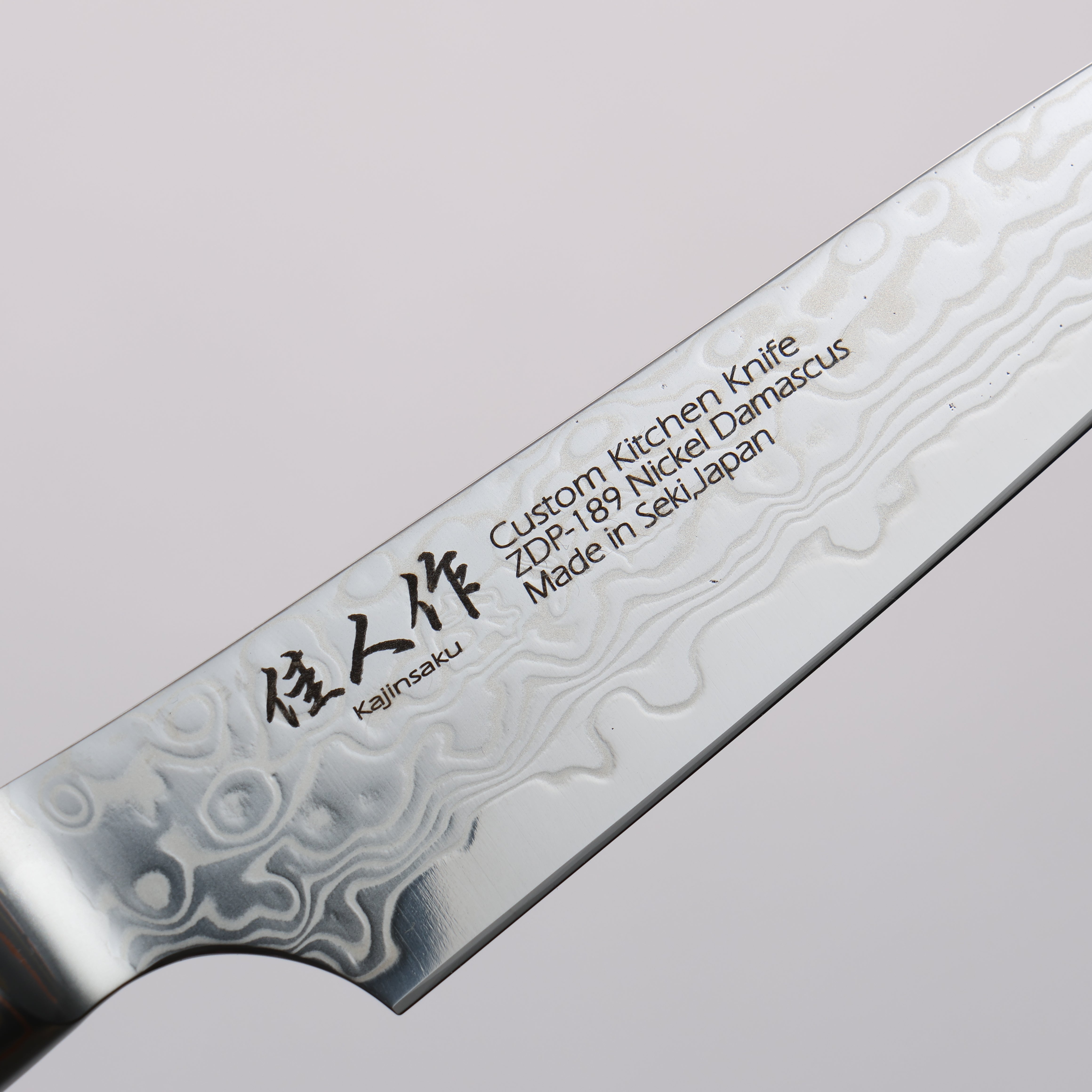 Kajin ZDP189 Damascus Migaki Finished Petty-Utility 95mm Abalone Inlay Handle - Japanny - Best Japanese Knife