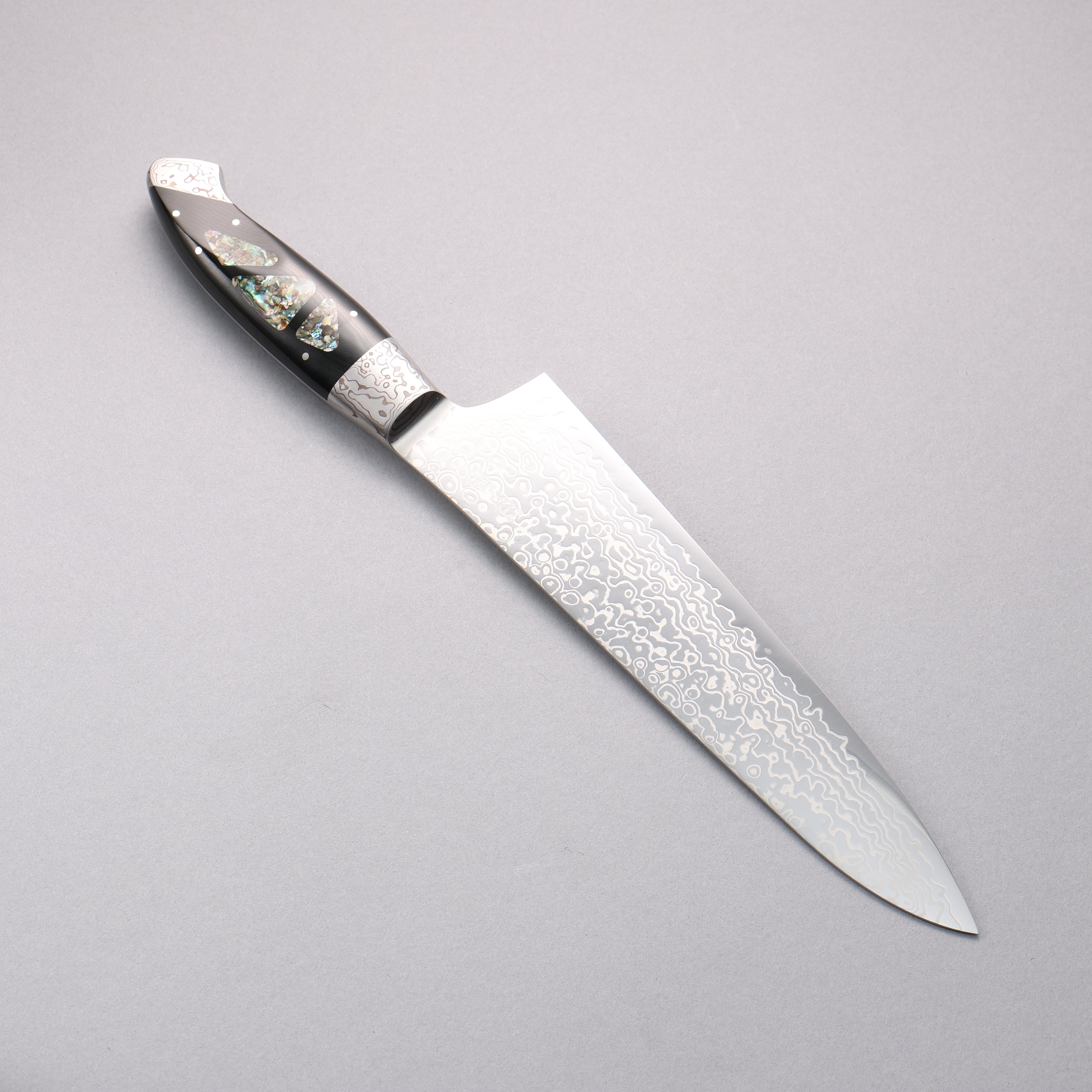 Kajin ZDP189 Damascus Migaki Finished Gyuto 210mm Abalone Inlay Handle - Japanny - Best Japanese Knife
