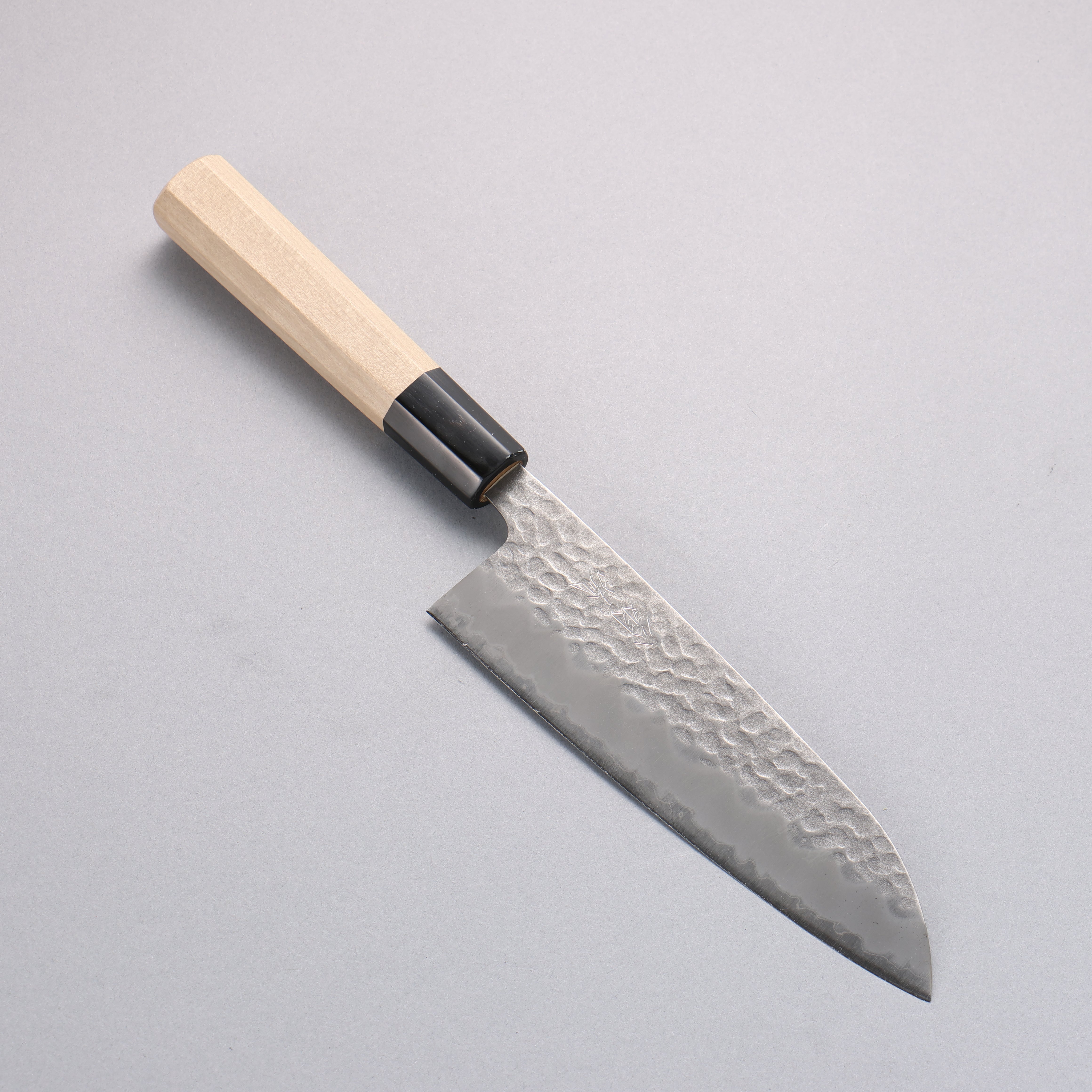 Oul Blue Super Hammered Santoku 165mm Magnolia Handle - Japanny - Best Japanese Knife