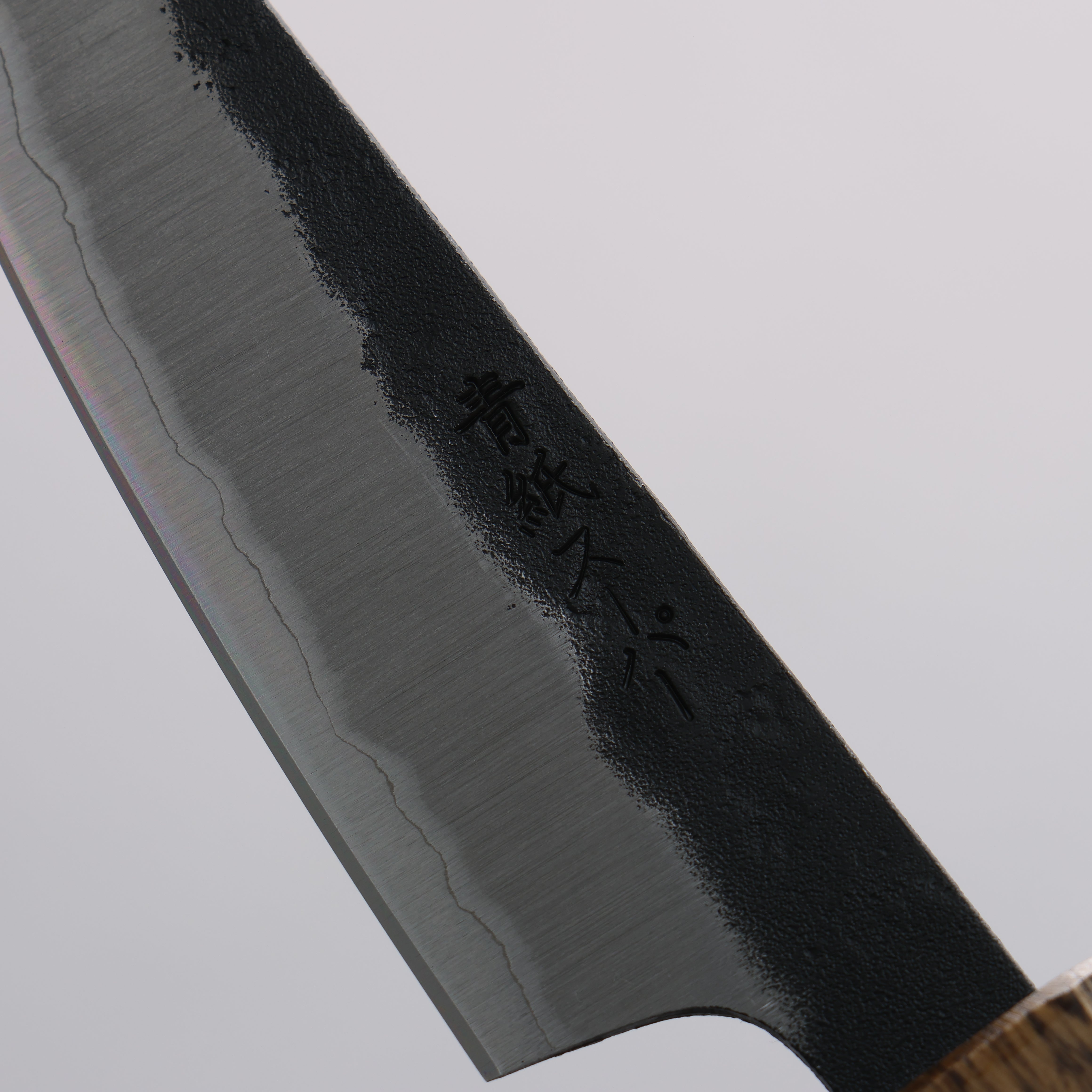 Oul Blue Super Black Nashiji Petty-Utility 80mm Oak Handle - Japanny - Best Japanese Knife