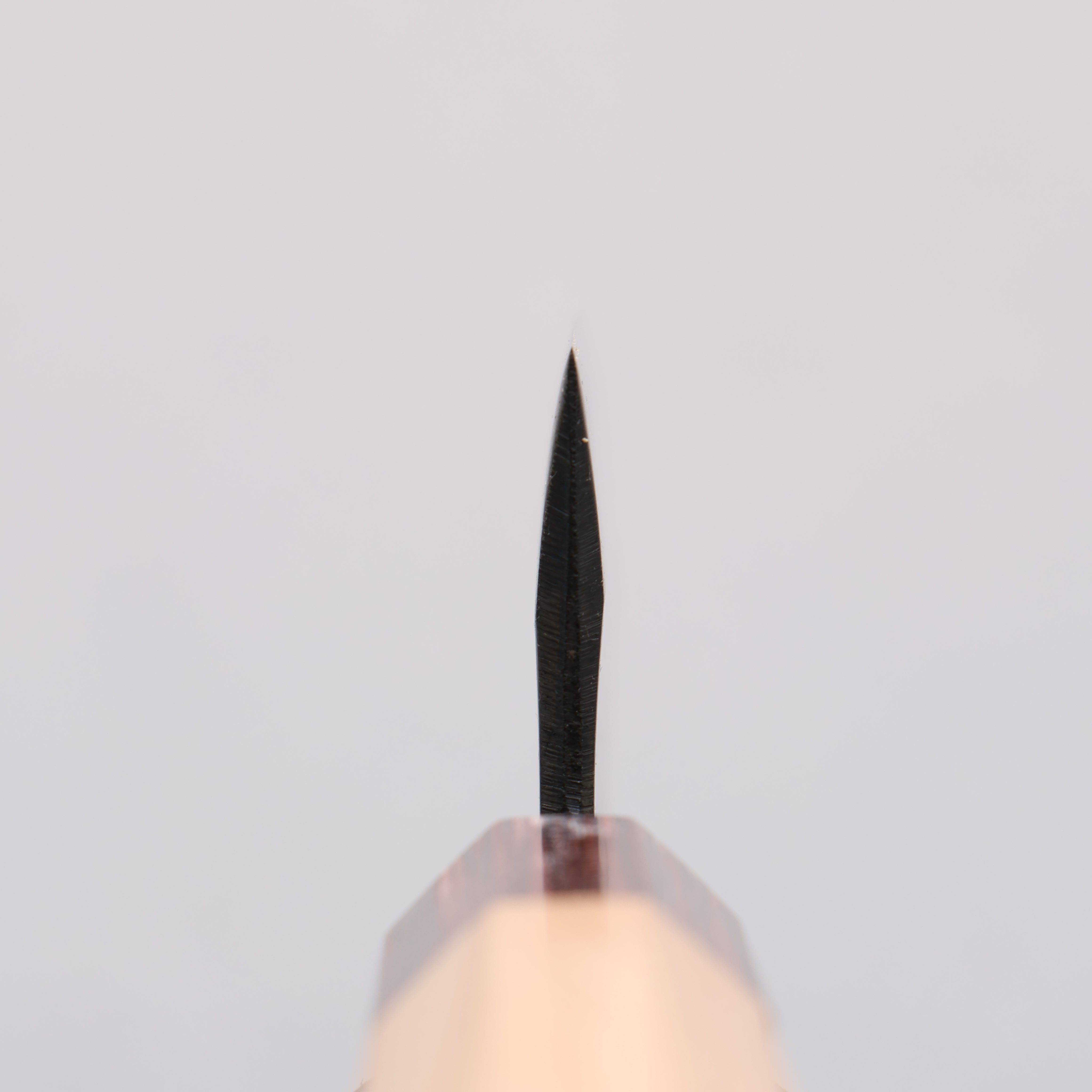 Fukube Shinbu Magomitsu Blue Steel No.2 Hammered Black Finished Deba 120mm Keyaki (Japanese Elm) Handle - Japanny - Best Japanese Knife