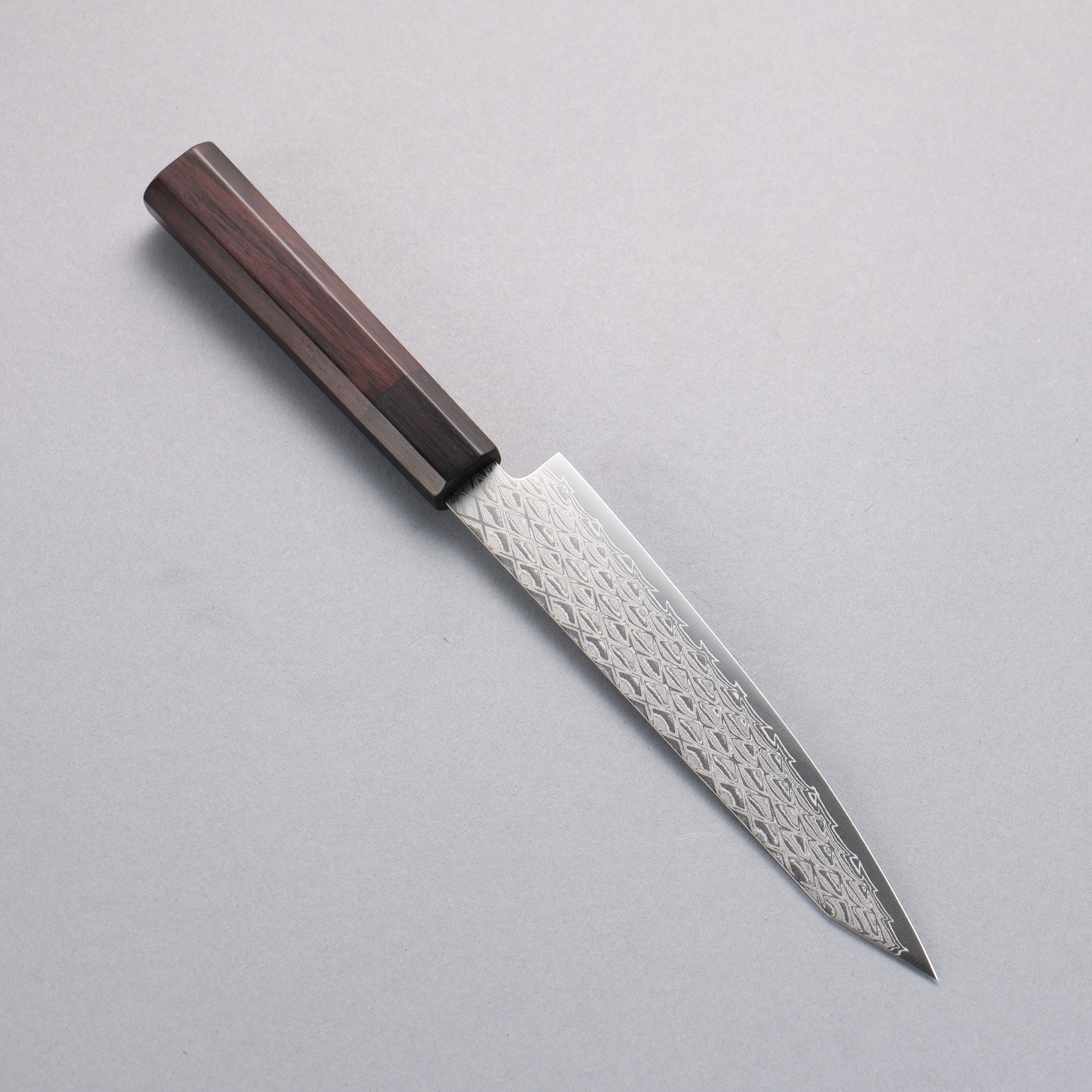 Seisuke AUS10 Mirror Crossed Kiritsuke Petty-Utility 150mm Rosewood (Ferrule: Black Pakka Wood) Handle - Japanny - Best Japanese Knife