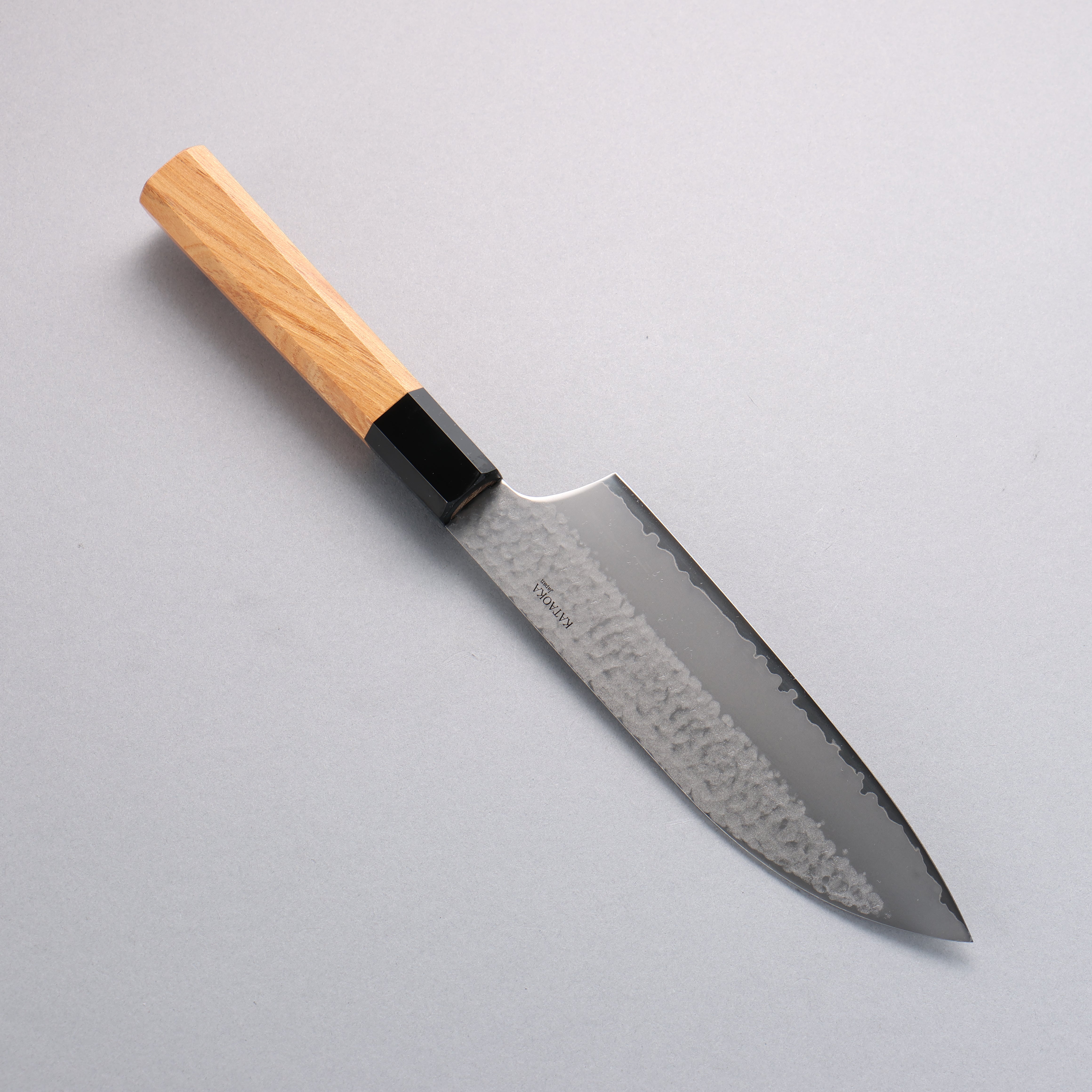 Sakai Takayuki VG5 Hammered Santoku 165mm Magnolia (Ferrule: Black Plastic) Handle Kataoka - Japanny - Best Japanese Knife