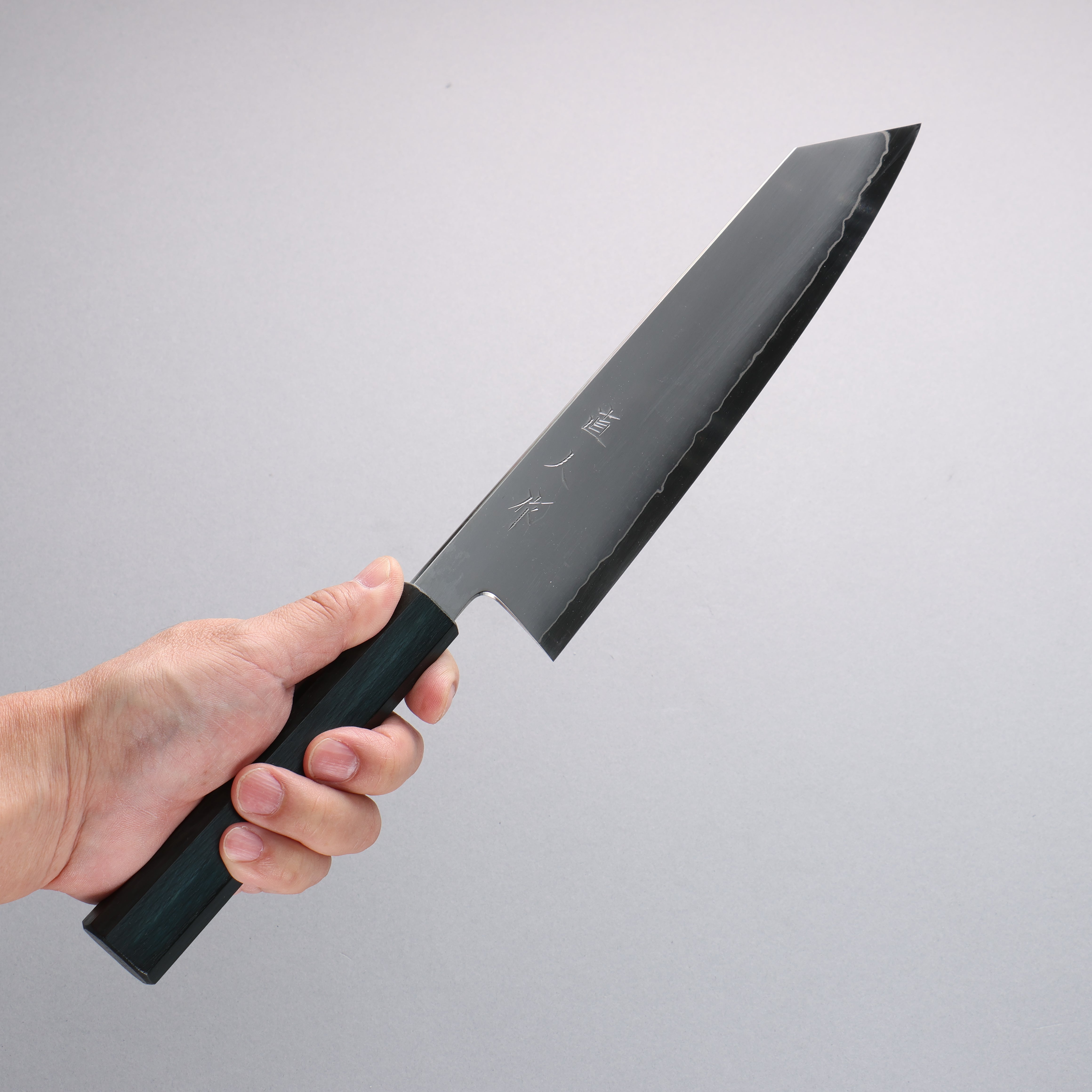 Naohito Myojin SG2 Kasumitogi Kiritsuke Gyuto 240mm Oak (Indigo Dyed) Handle - Japanny - Best Japanese Knife