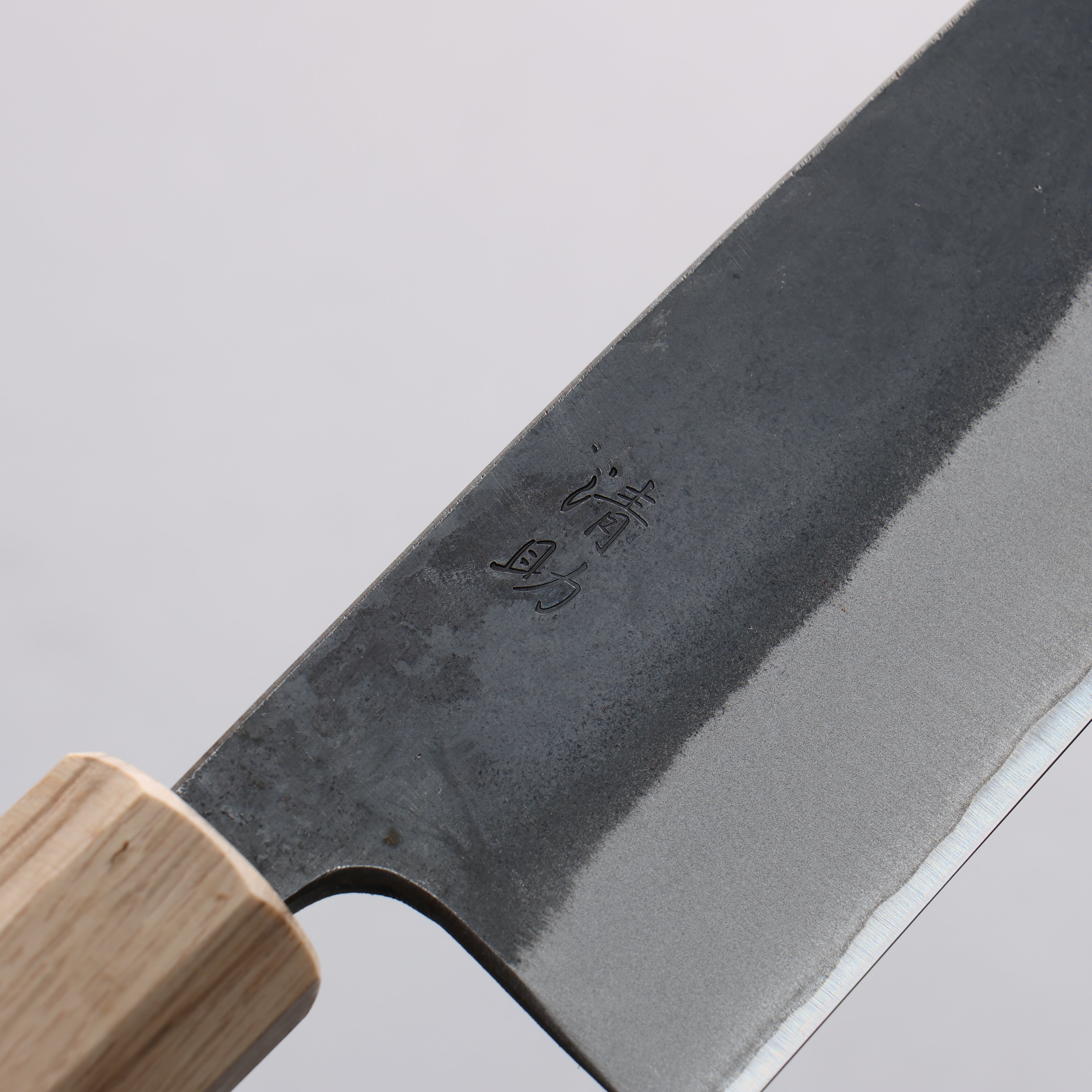 Seisuke Blue Steel No.2 Black Finished Santoku 170mm Purpleheart (Ferrule: Oak) Handle - Japanny - Best Japanese Knife