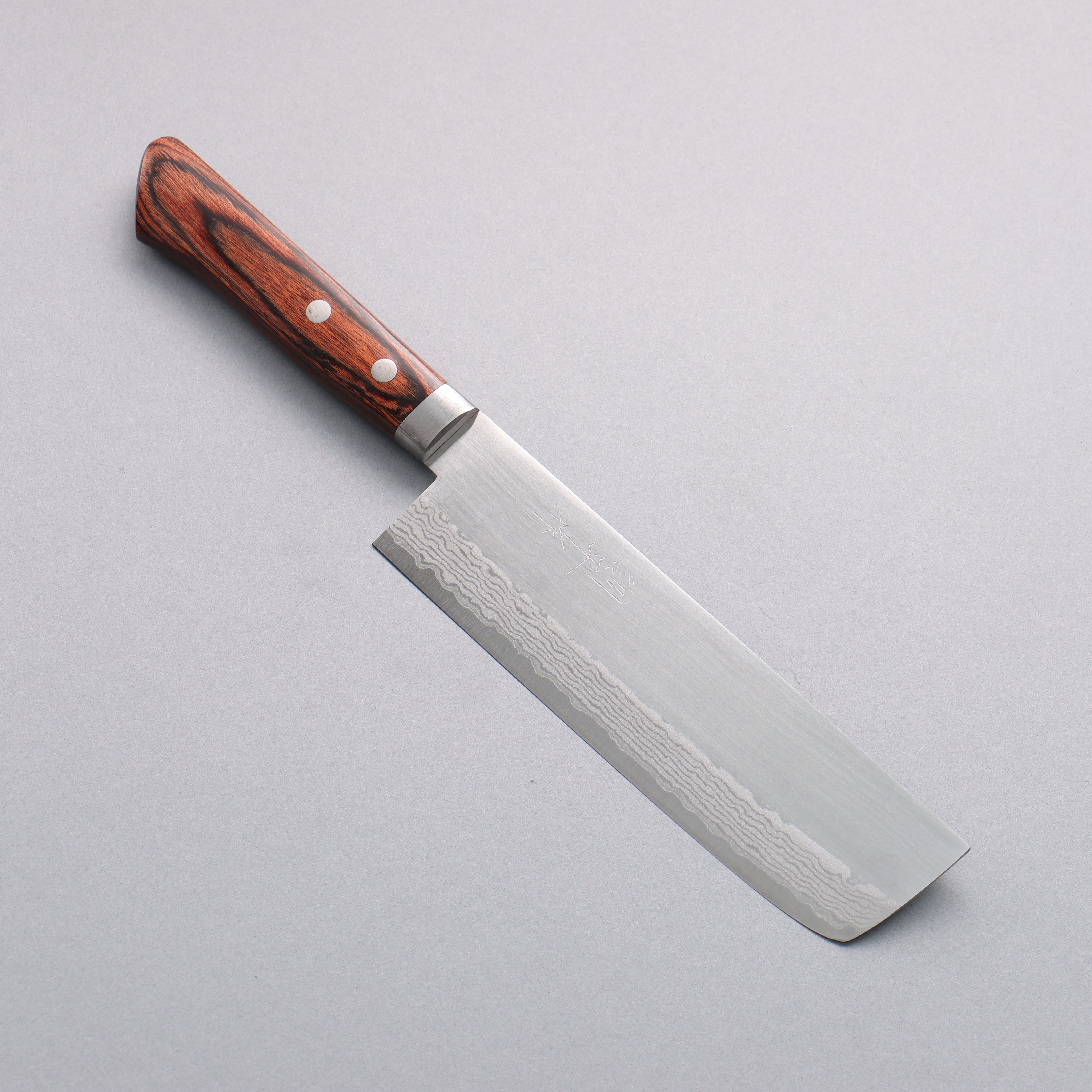 Kunihira Sairyu VG10 Damascus Migaki Finished Usuba 165mm Mahogany Pakka wood Handle - Japanny - Best Japanese Knife