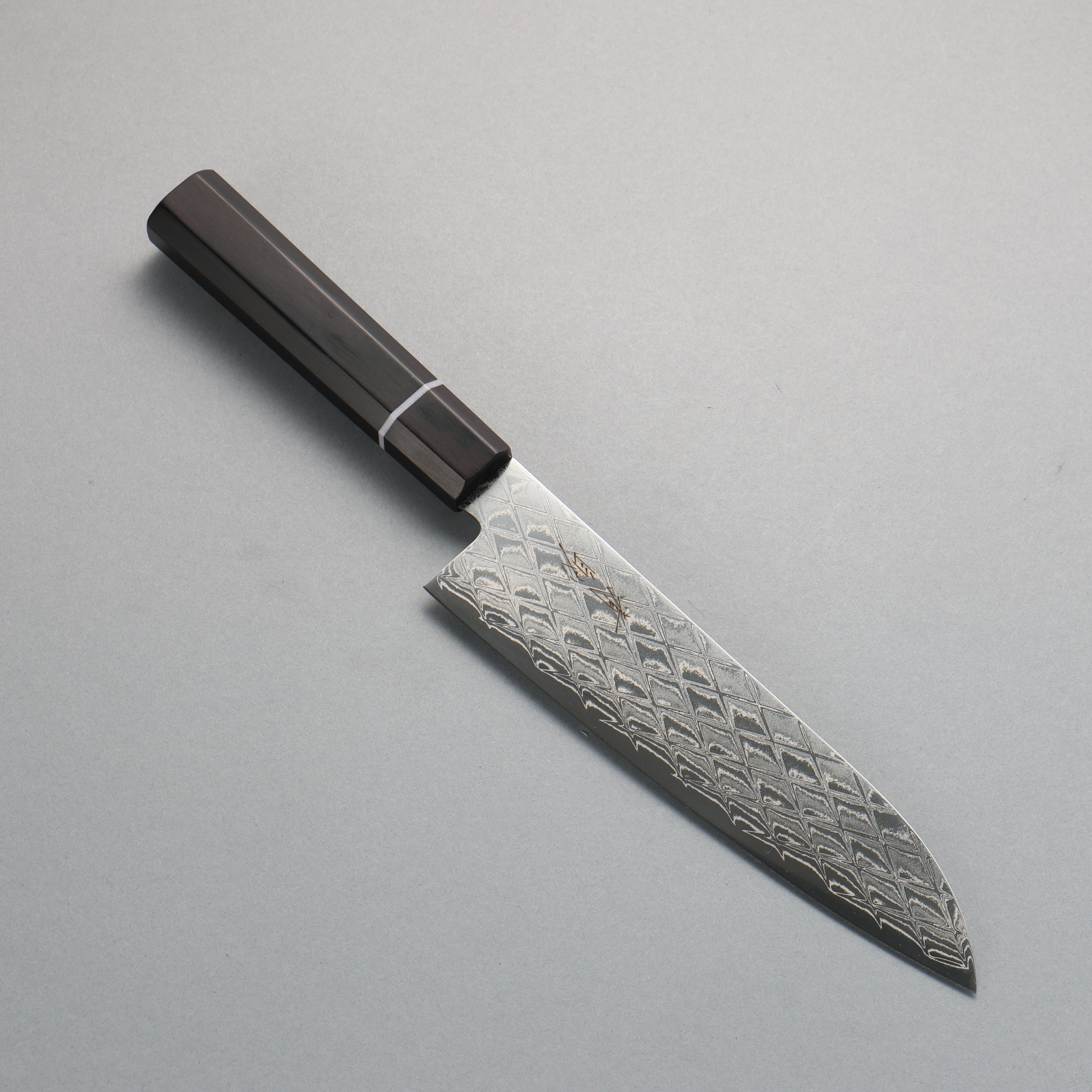 Seisuke AUS10 Mirror Crossed Santoku 180mm Rosewood (White Ring) Handle - Japanny - Best Japanese Knife