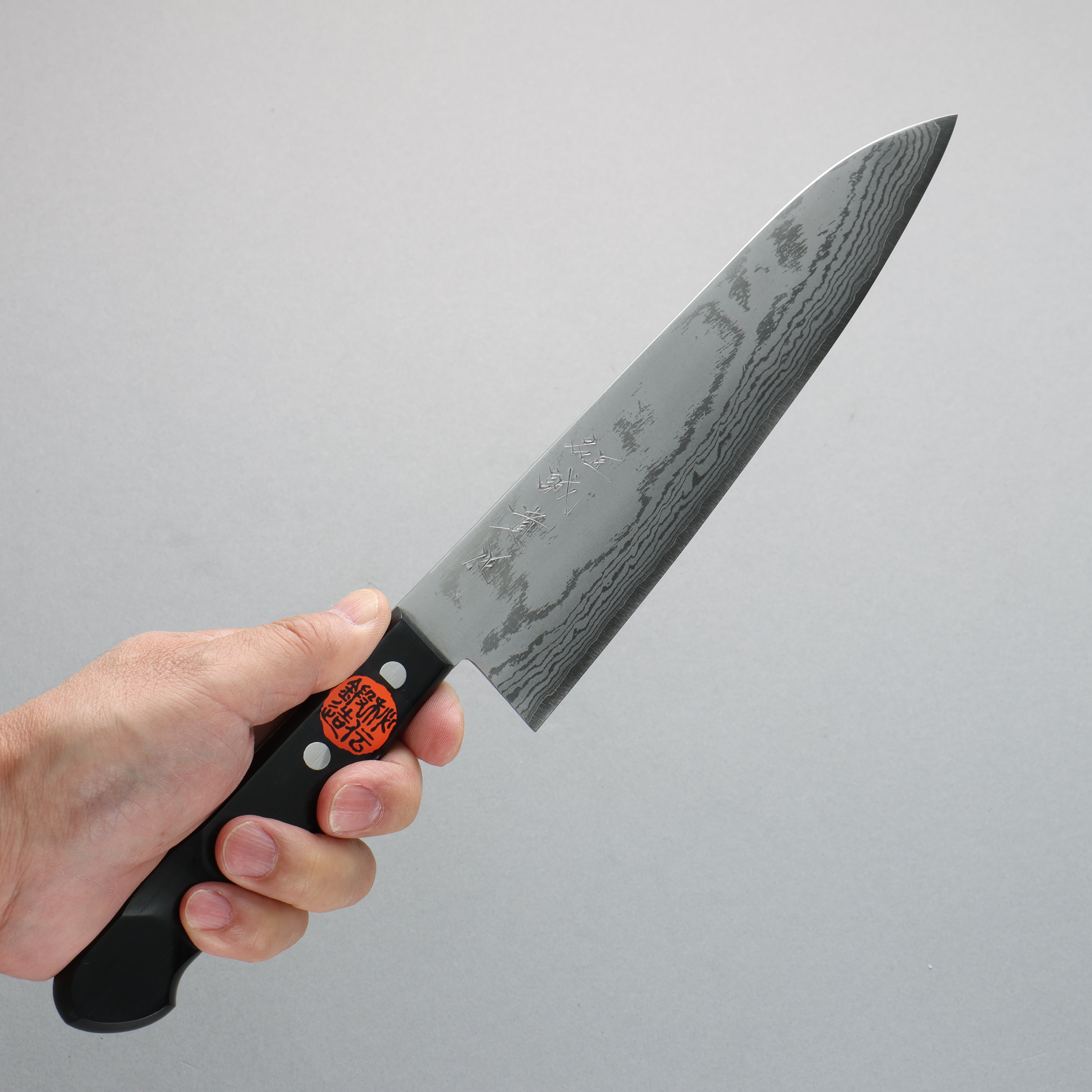 Shigeki Tanaka VG10 17 Layer Damascus Gyuto 210mm Black Pakka wood Handle - Japanny - Best Japanese Knife