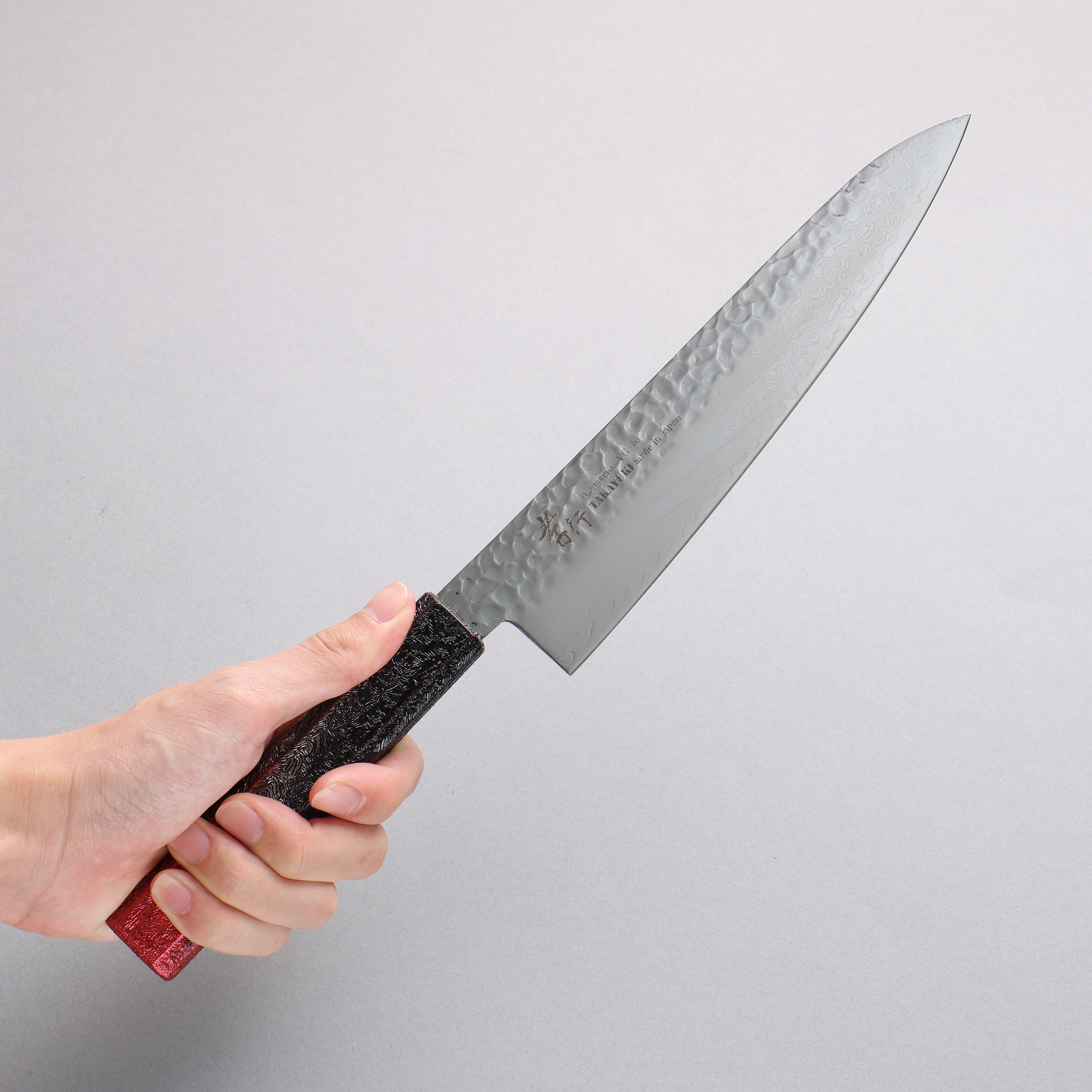 Sakai Takayuki Rinnou VG10 33 Layer Damascus Gyuto 210mm Red Lacquered Handle - Japanny - Best Japanese Knife