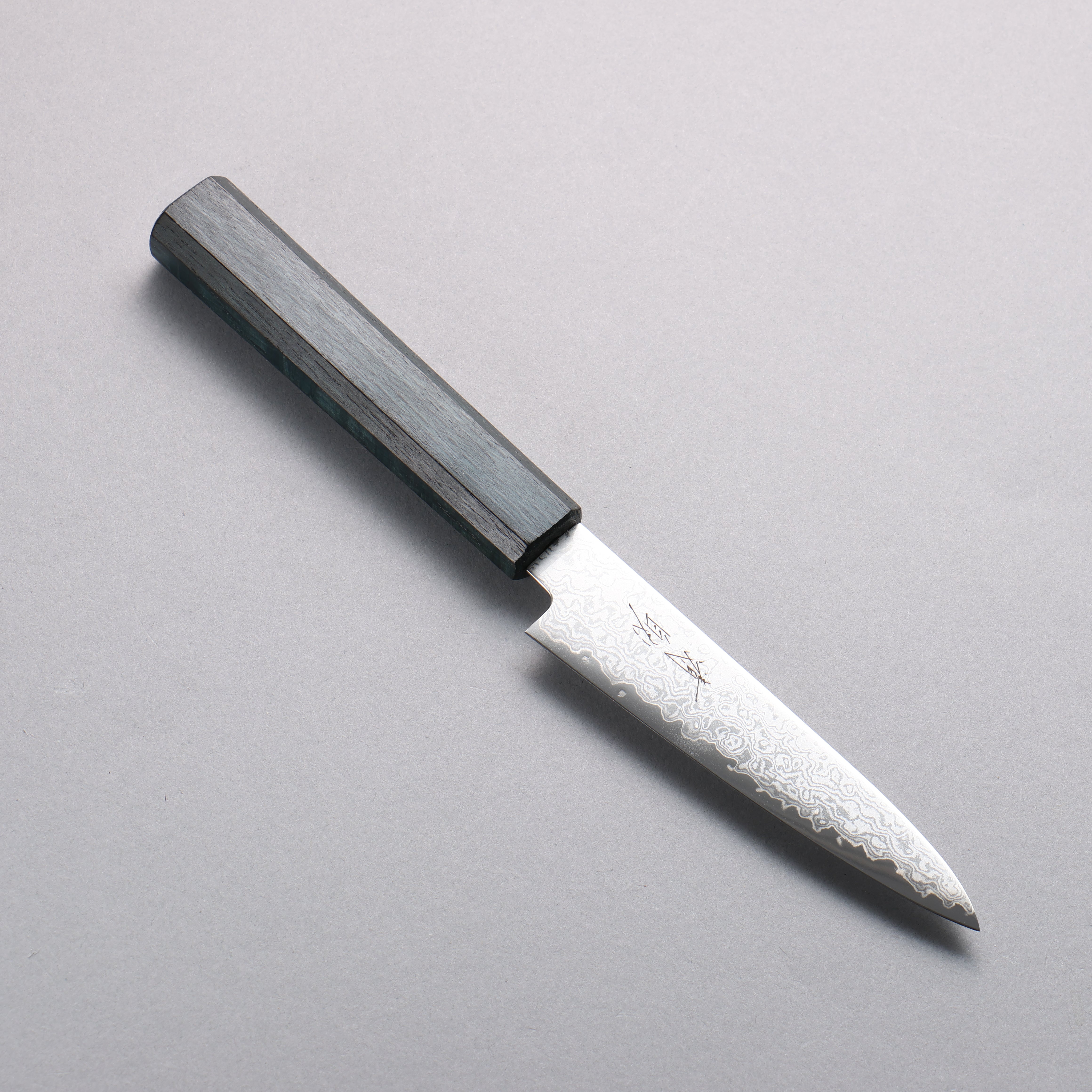 Seisuke VG10 Damascus Petty-Utility 120mm Oak (Indigo Dyed) Handle - Japanny - Best Japanese Knife