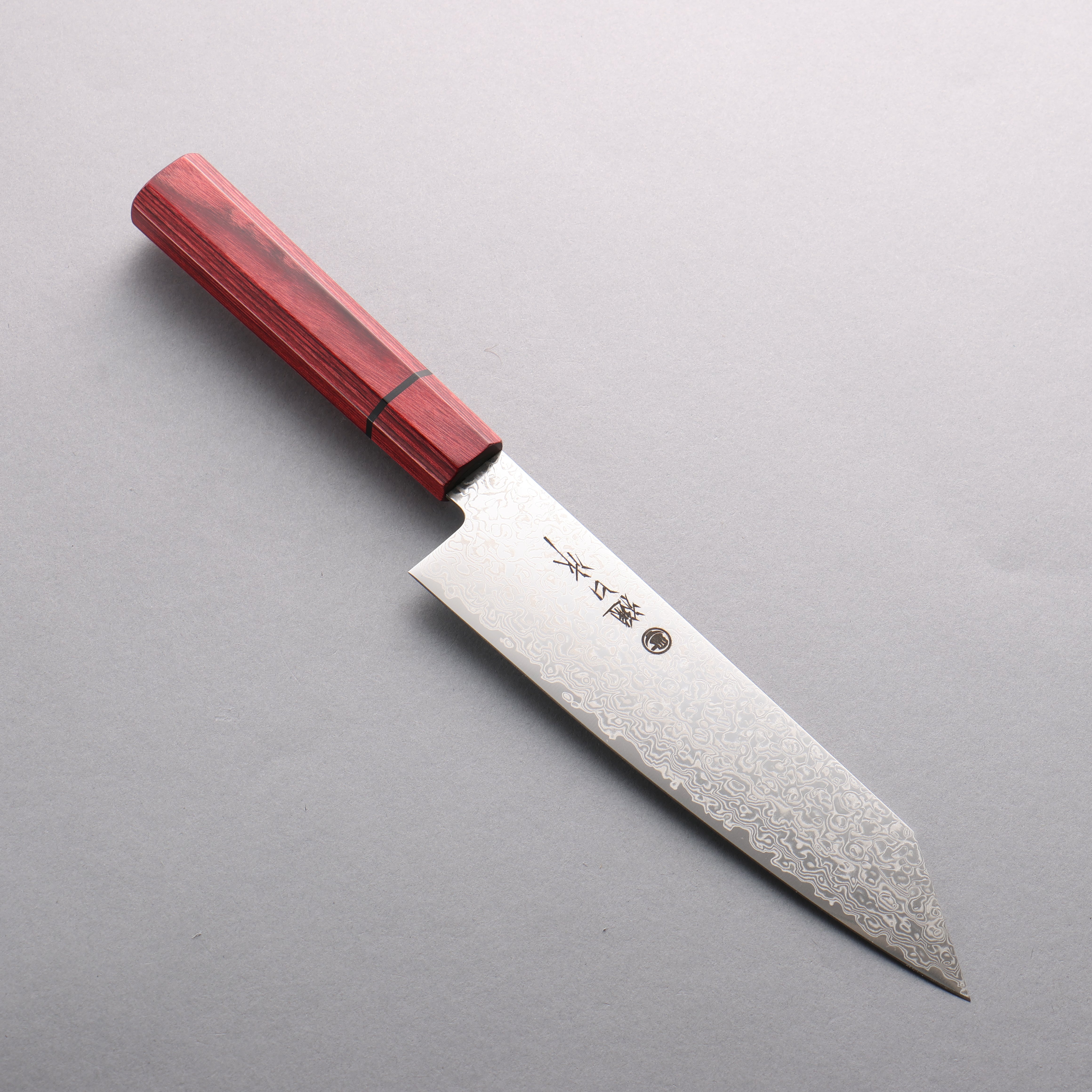 Higuchi SG2 Damascus Kiritsuke Santoku 180mm Red Pakka wood Handle - Japanny - Best Japanese Knife