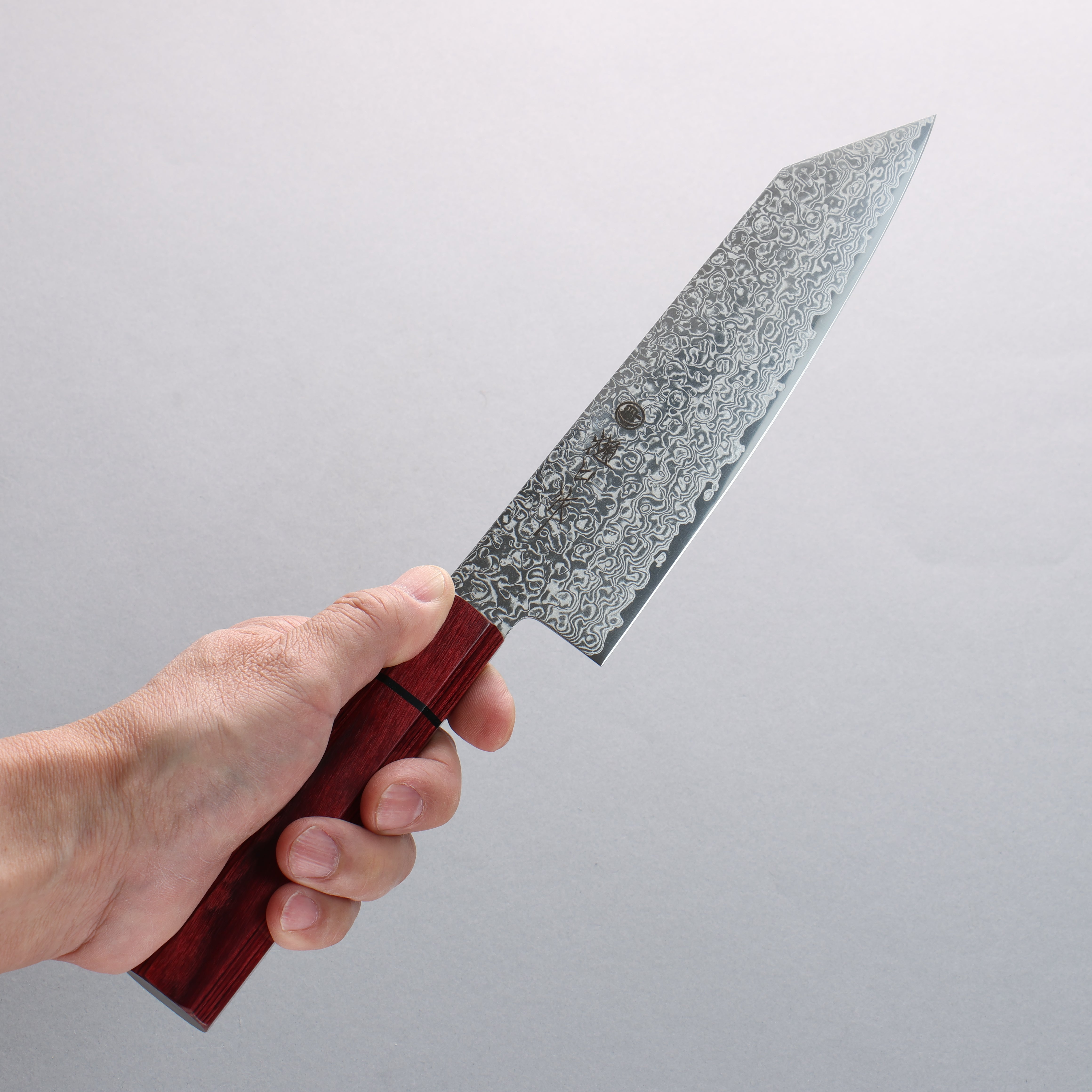 Higuchi SG2 Damascus Kiritsuke Santoku 180mm Red Pakka wood Handle - Japanny - Best Japanese Knife