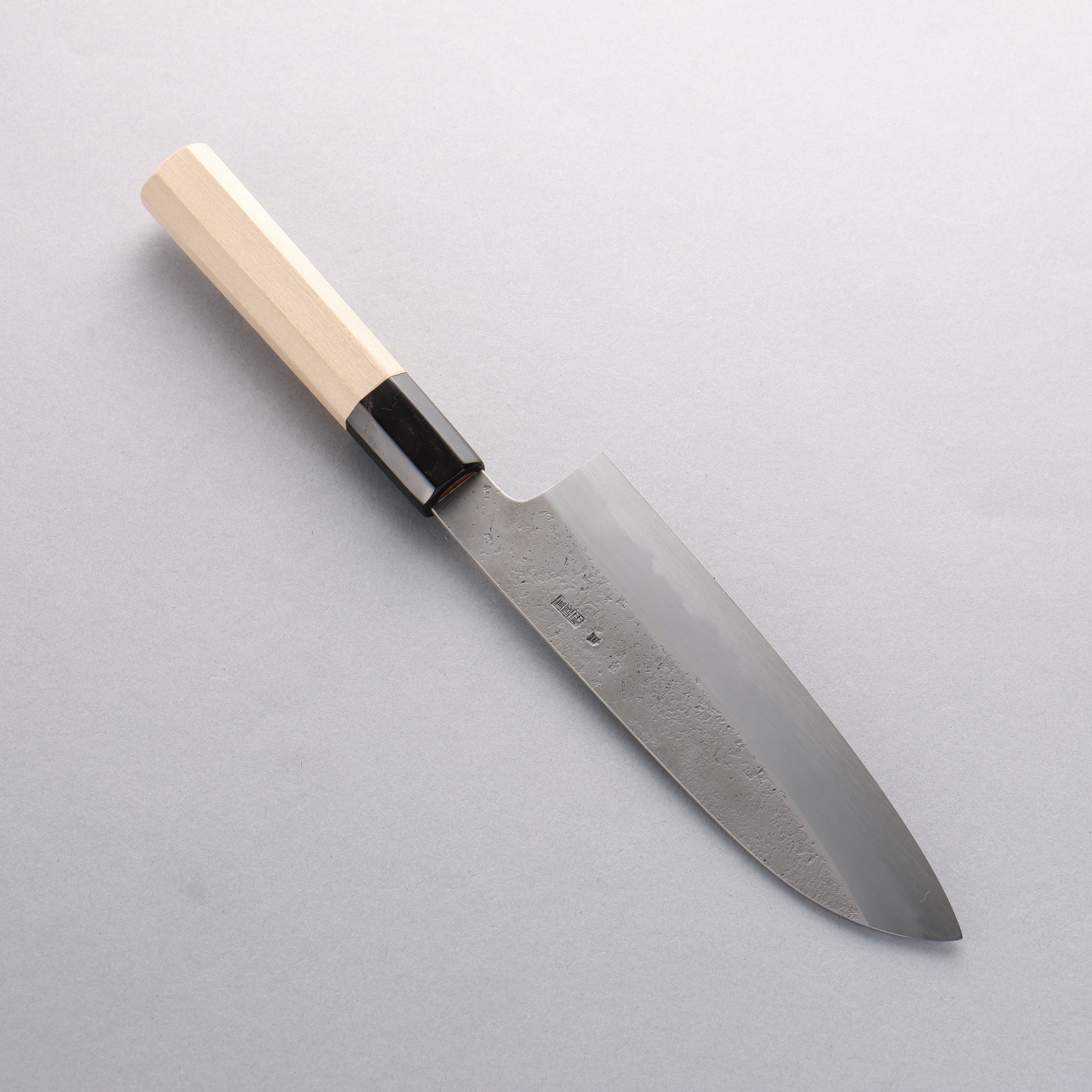 Kikuzuki White Steel No.2 Nashiji Santoku 180mm Magnolia Handle - Japanny - Best Japanese Knife