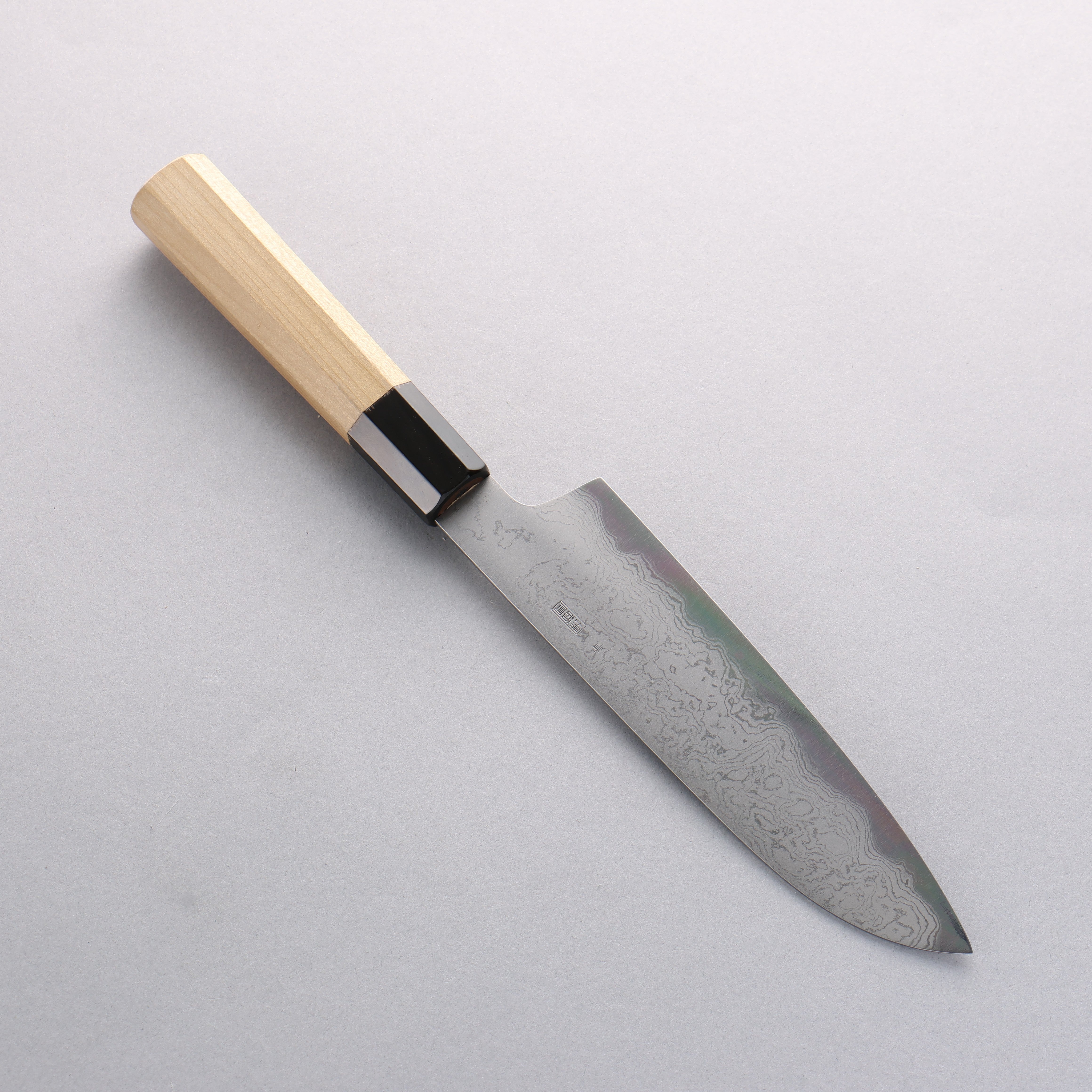 Kikuzuki Blue Steel No.1 Damascus Santoku 180mm Magnolia Handle - Japanny - Best Japanese Knife