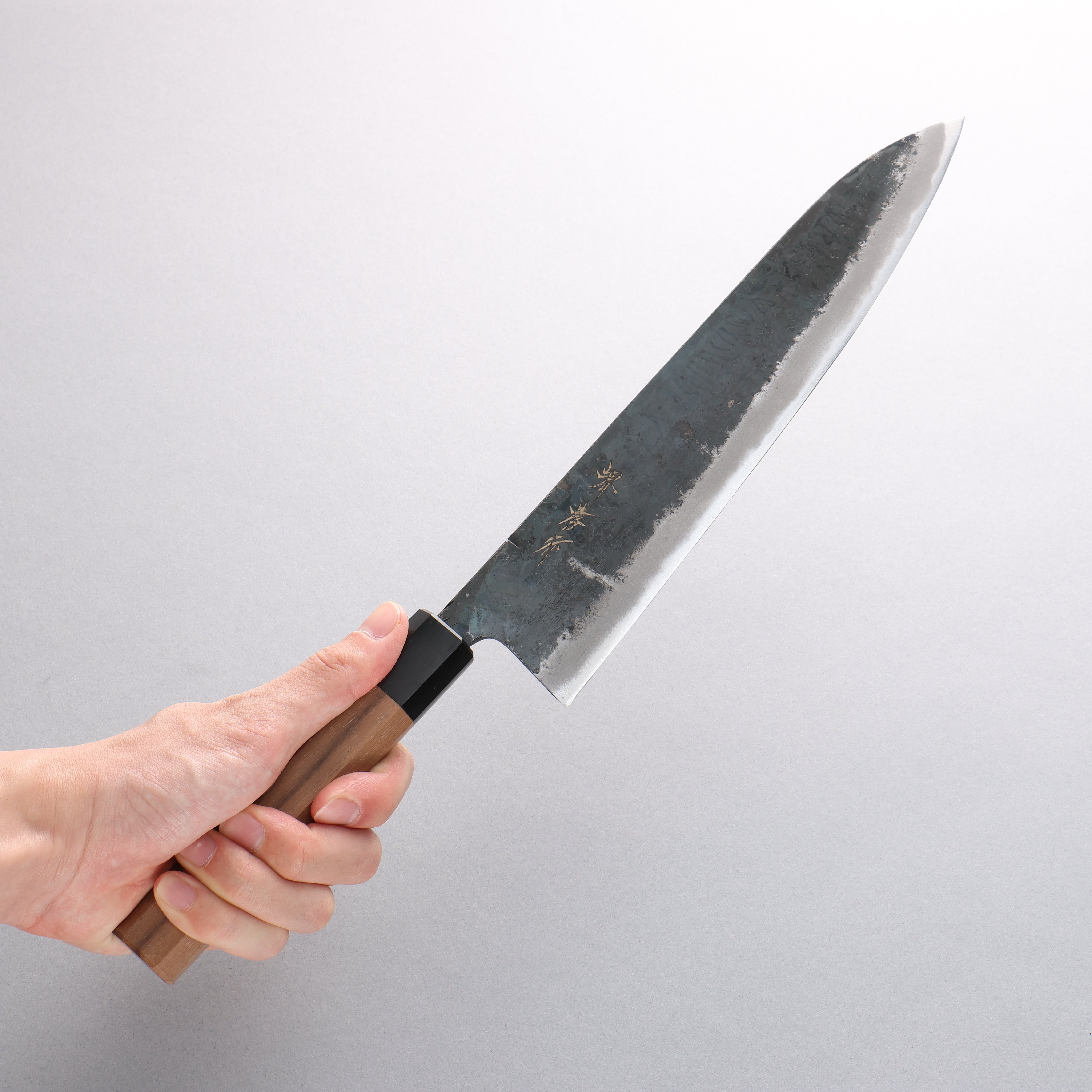 Sakai Takayuki Blue Steel No.2 Kurouchi Gyuto 240mm Walnut Handle - Japanny - Best Japanese Knife