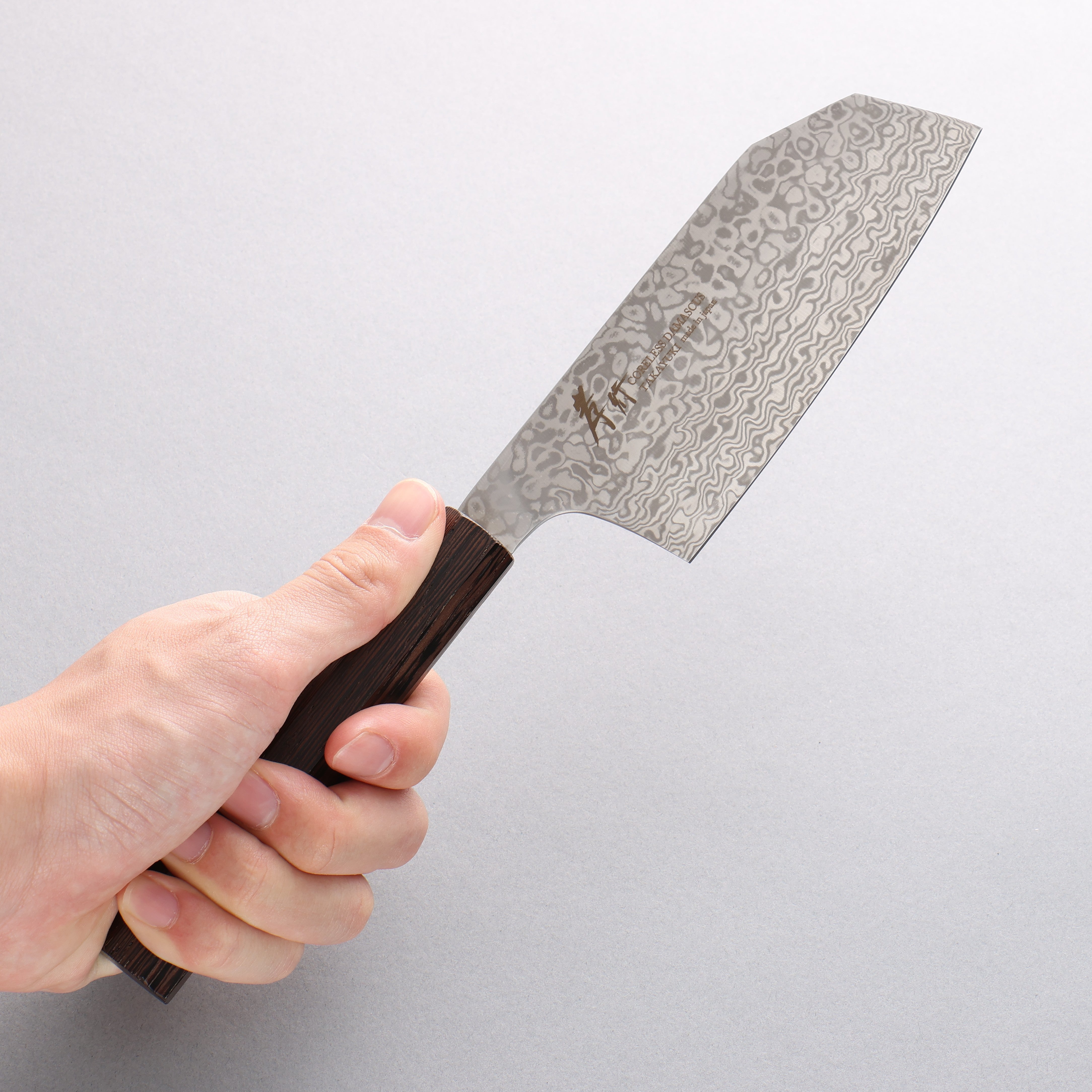 Sakai Takayuki Coreless Damascus Small Bunka 135mm Wenge Handle - Japanny - Best Japanese Knife
