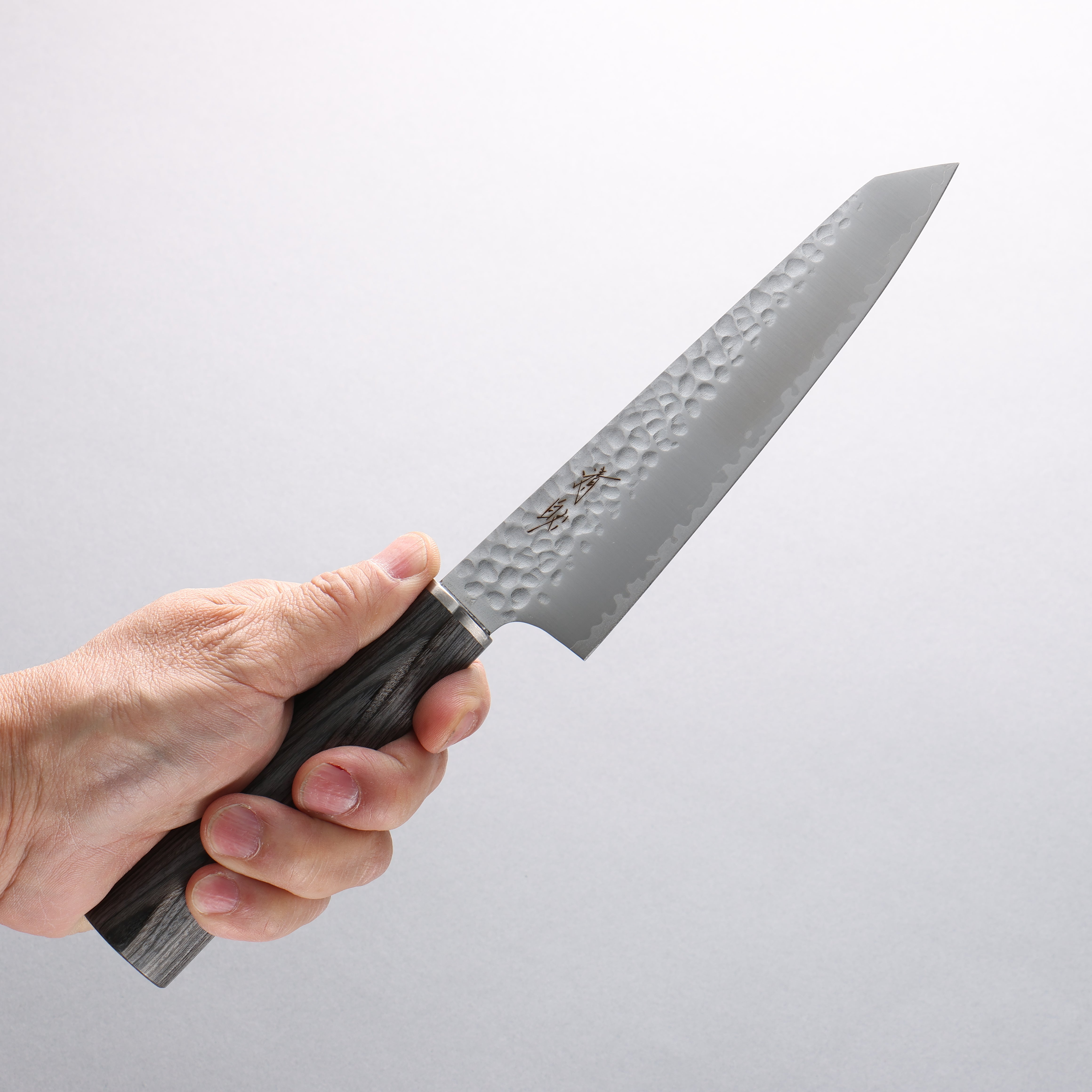 Seisuke VG10 Hammered Kiritsuke Petty-Utility 150mm Charcoal Gray Pakka wood Handle - Japanny - Best Japanese Knife