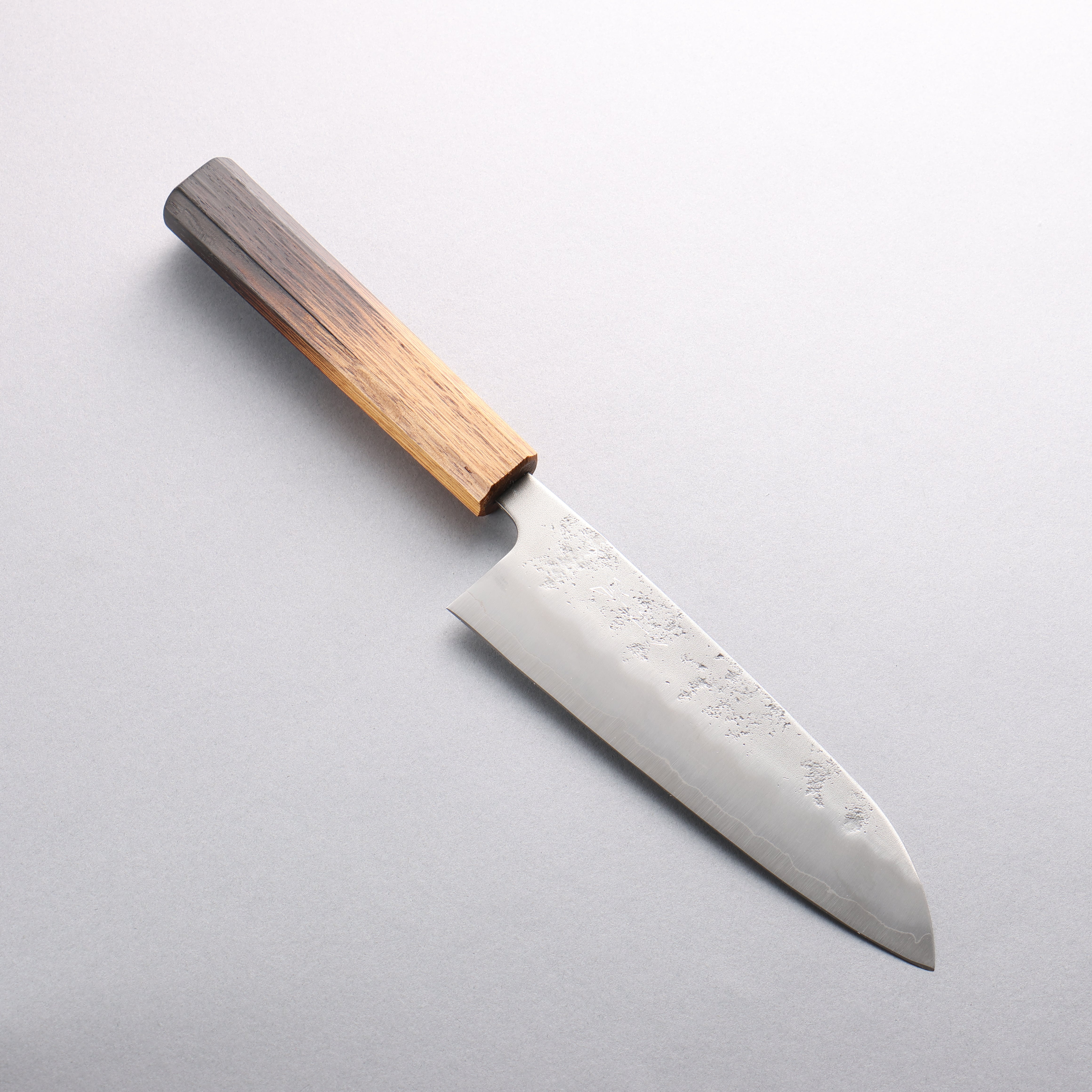 Oul Silver Steel No.3 Nashiji Santoku 165mm Burnt Oak Handle - Japanny - Best Japanese Knife