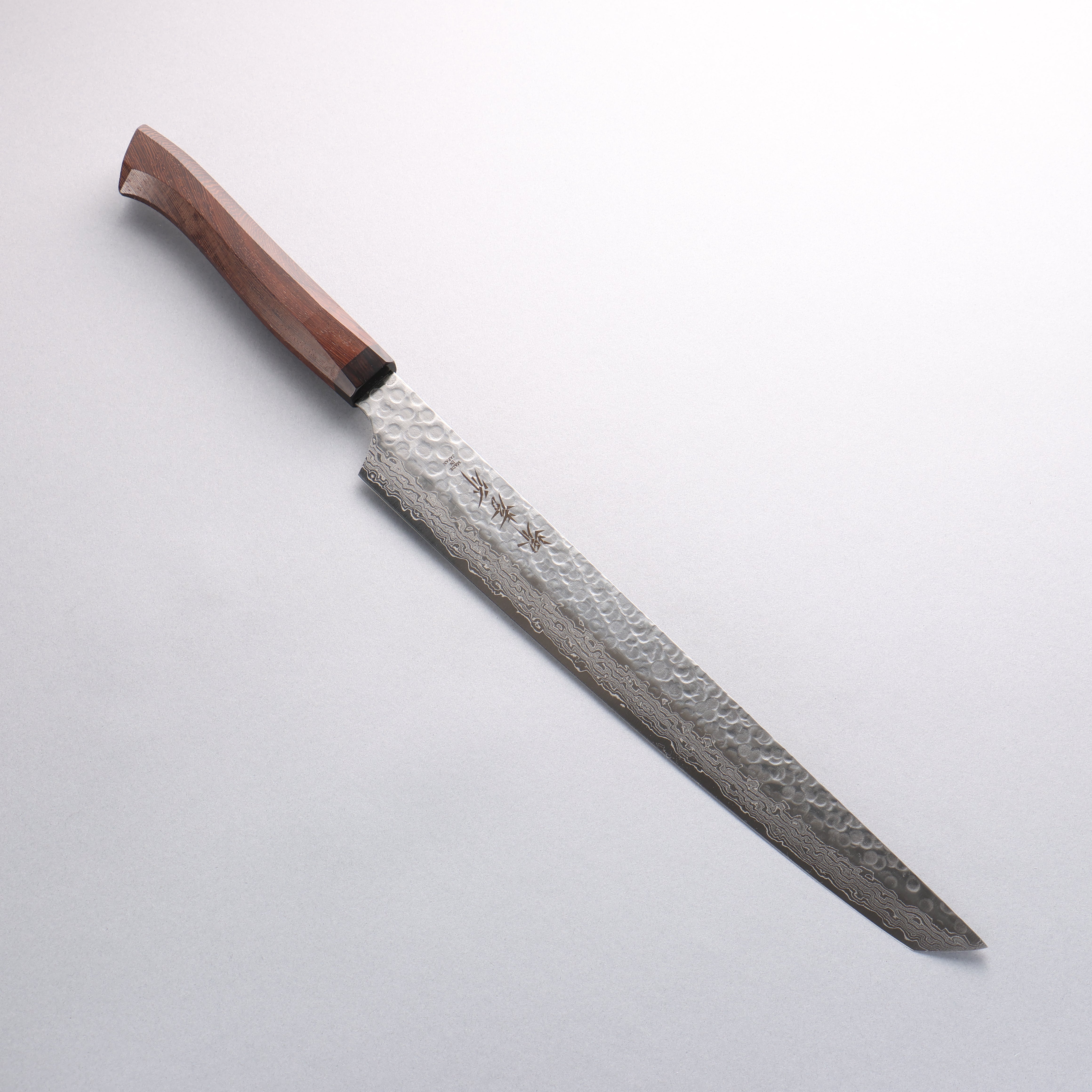 Sakai Takayuki Genbu AUS10 45 Layer Damascus Sakimaru Sujihiki 300mm Wenge Handle - Japanny - Best Japanese Knife