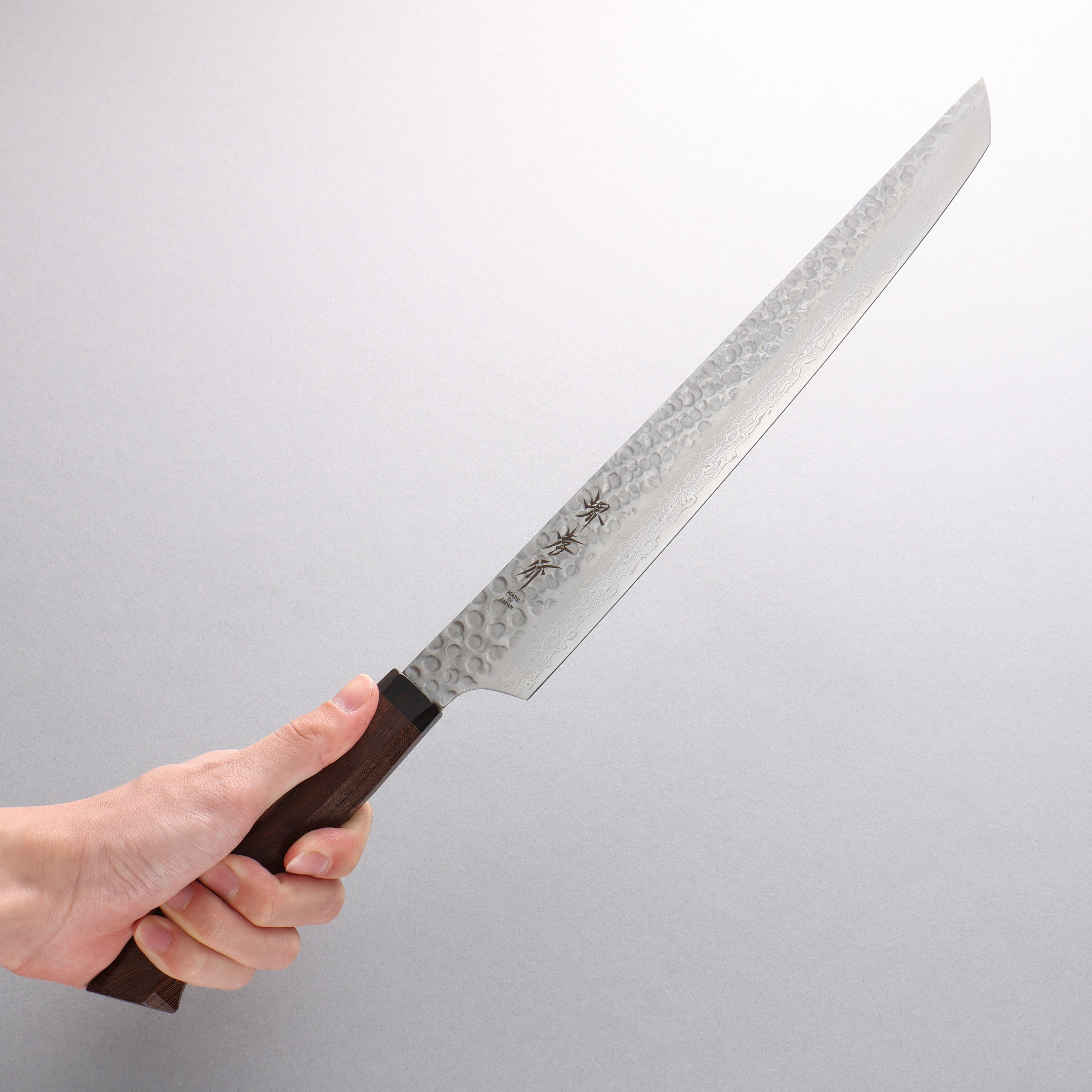 Sakai Takayuki Genbu AUS10 45 Layer Damascus Sakimaru Sujihiki 300mm Wenge Handle - Japanny - Best Japanese Knife