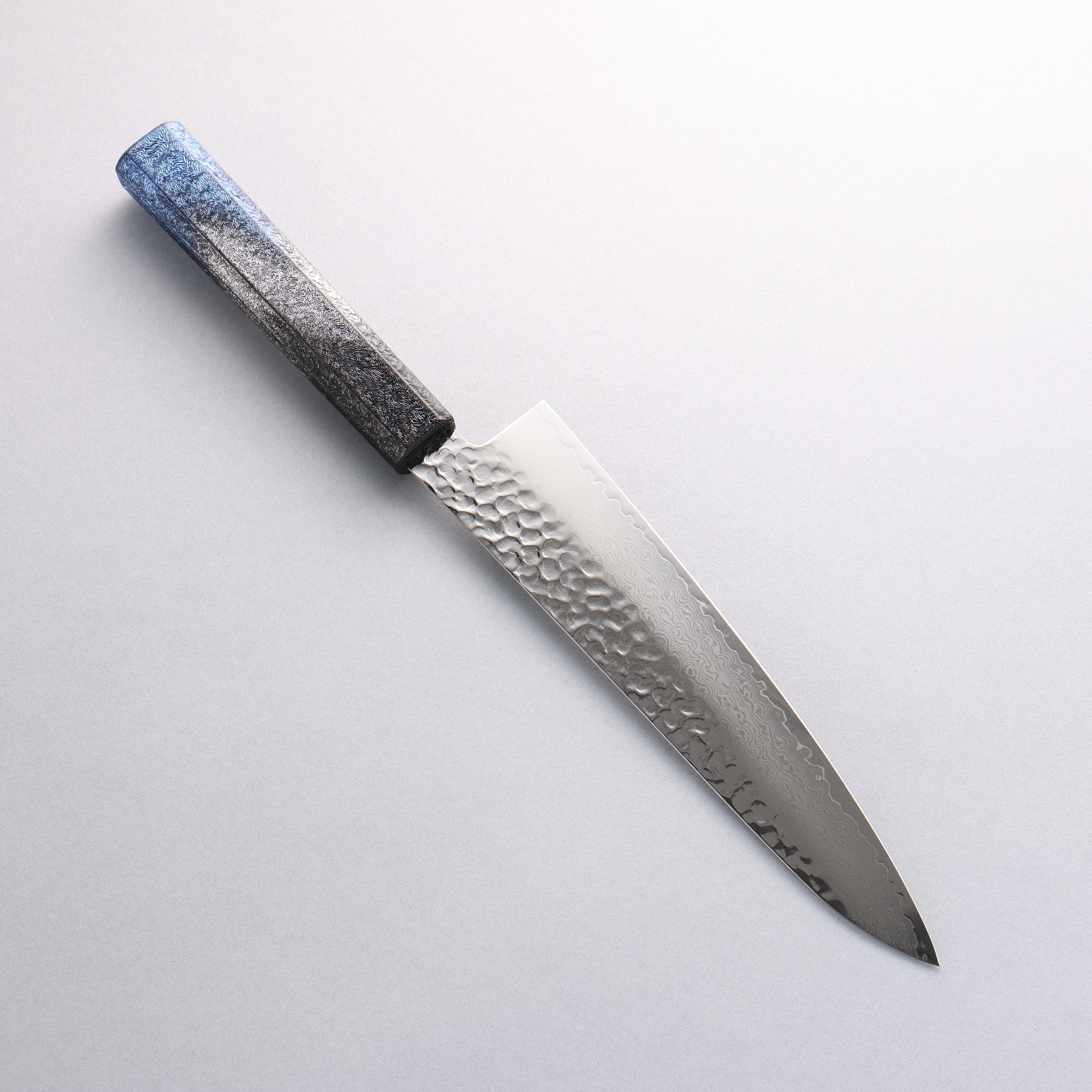Sakai Takayuki Rinnou VG10 33 Layer Damascus Gyuto 210mm Blue Lacquered Handle - Japanny - Best Japanese Knife