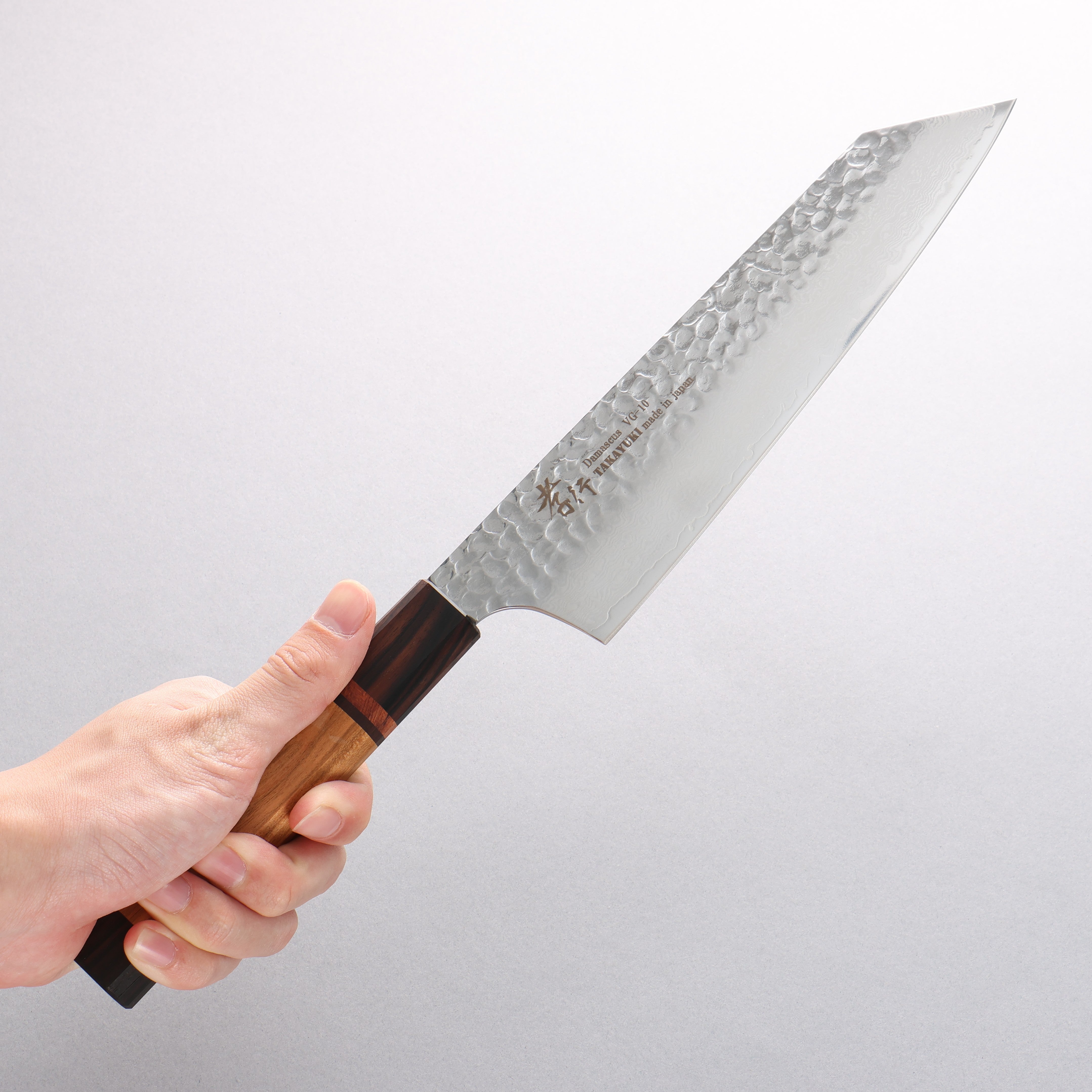 Sakai Takayuki VG10 33 Layer Damascus Kengata Gyuto 190mm Mountain cherry (12 sided) Handle - Japanny - Best Japanese Knife