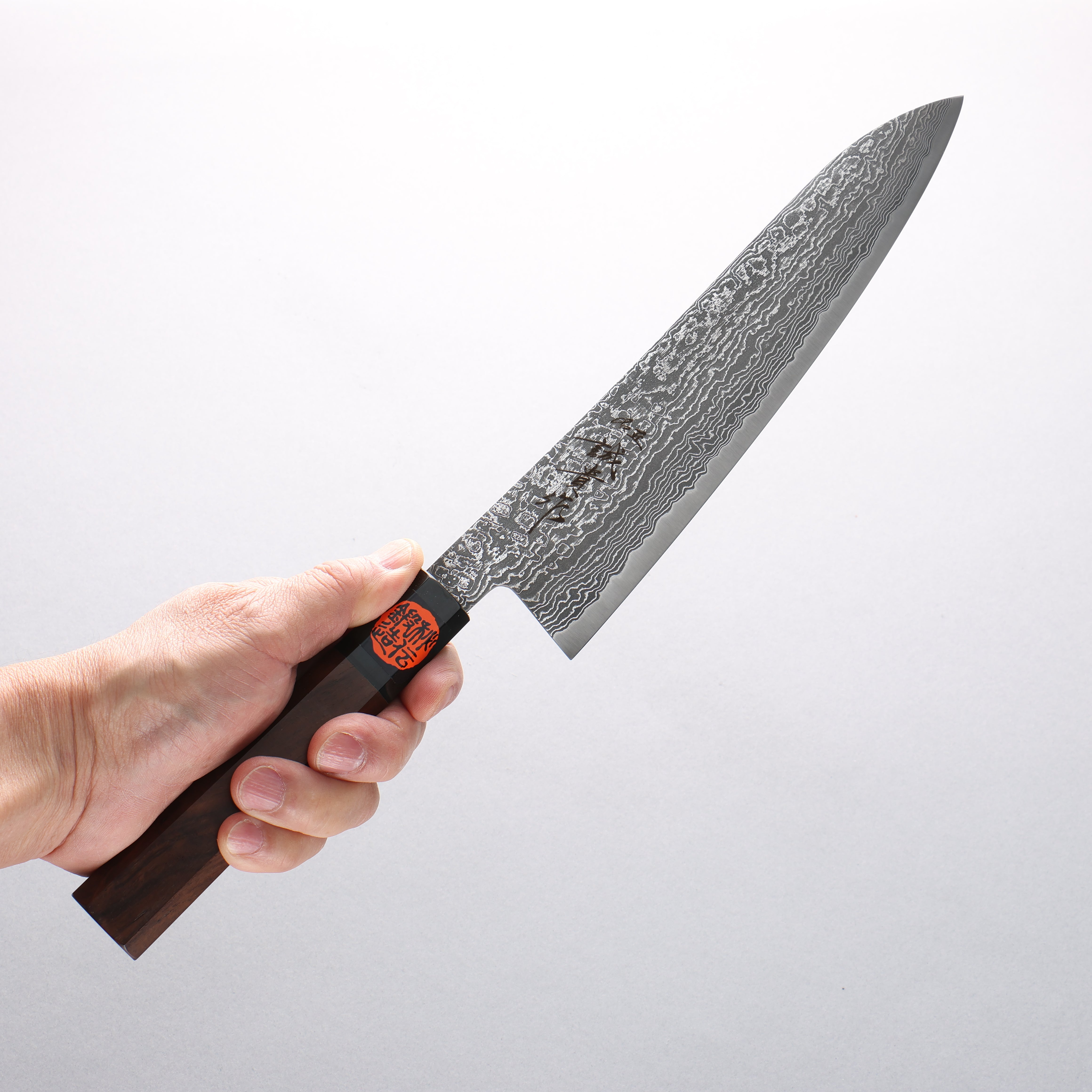 Shigeki Tanaka Harukaze SG2 Damascus Gyuto 210mm Walnut Handle - Japanny - Best Japanese Knife