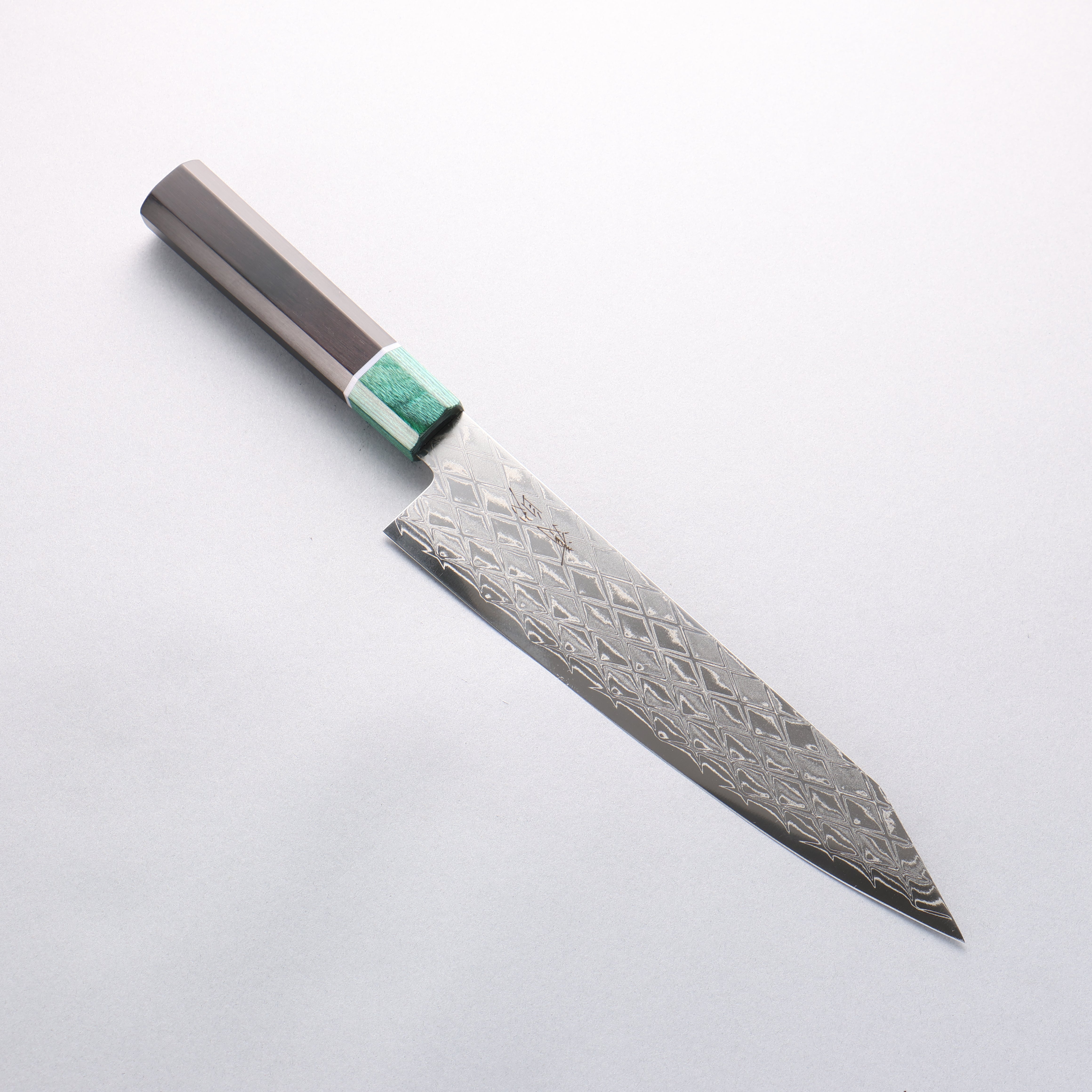 Seisuke AUS10 Mirror Crossed Kiritsuke Gyuto 210mm Black Pakka wood(ferrule: Green Pakka wood) Handle - Japanny - Best Japanese Knife