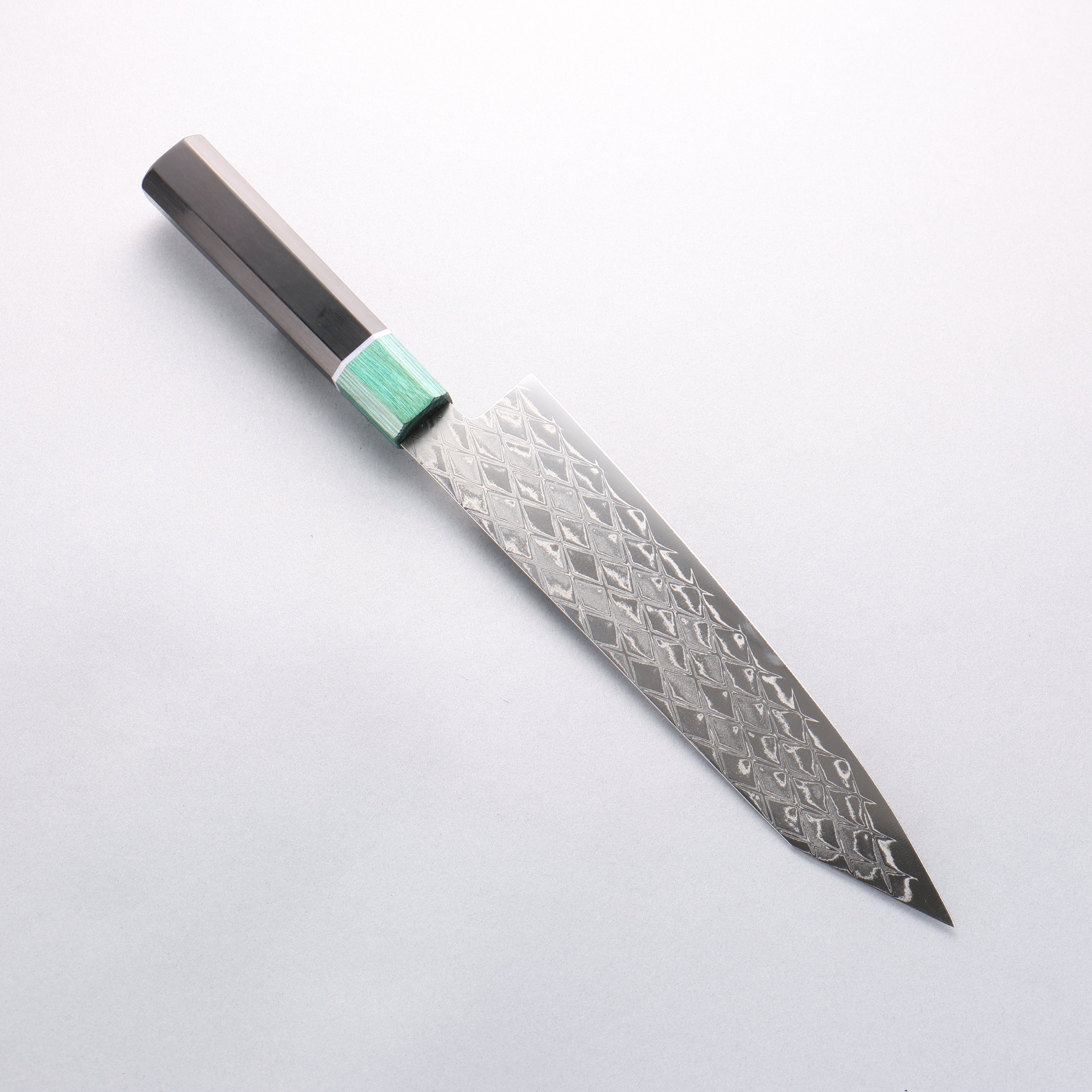 Seisuke AUS10 Mirror Crossed Kiritsuke Gyuto 210mm Black Pakka wood(ferrule: Green Pakka wood) Handle - Japanny - Best Japanese Knife