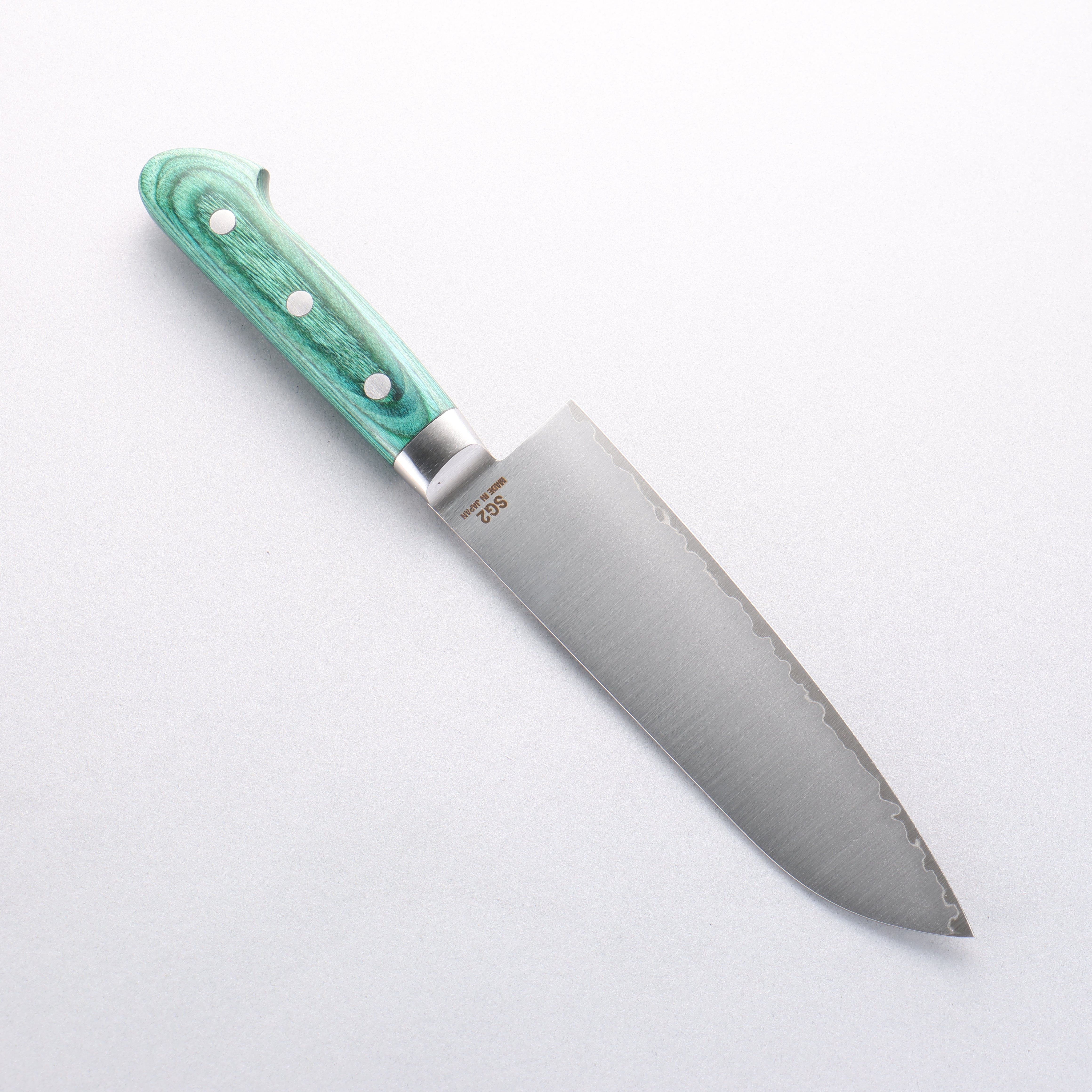 Higuchi SG2 Santoku 180mm Green Pakka wood Handle - Japanny - Best Japanese Knife