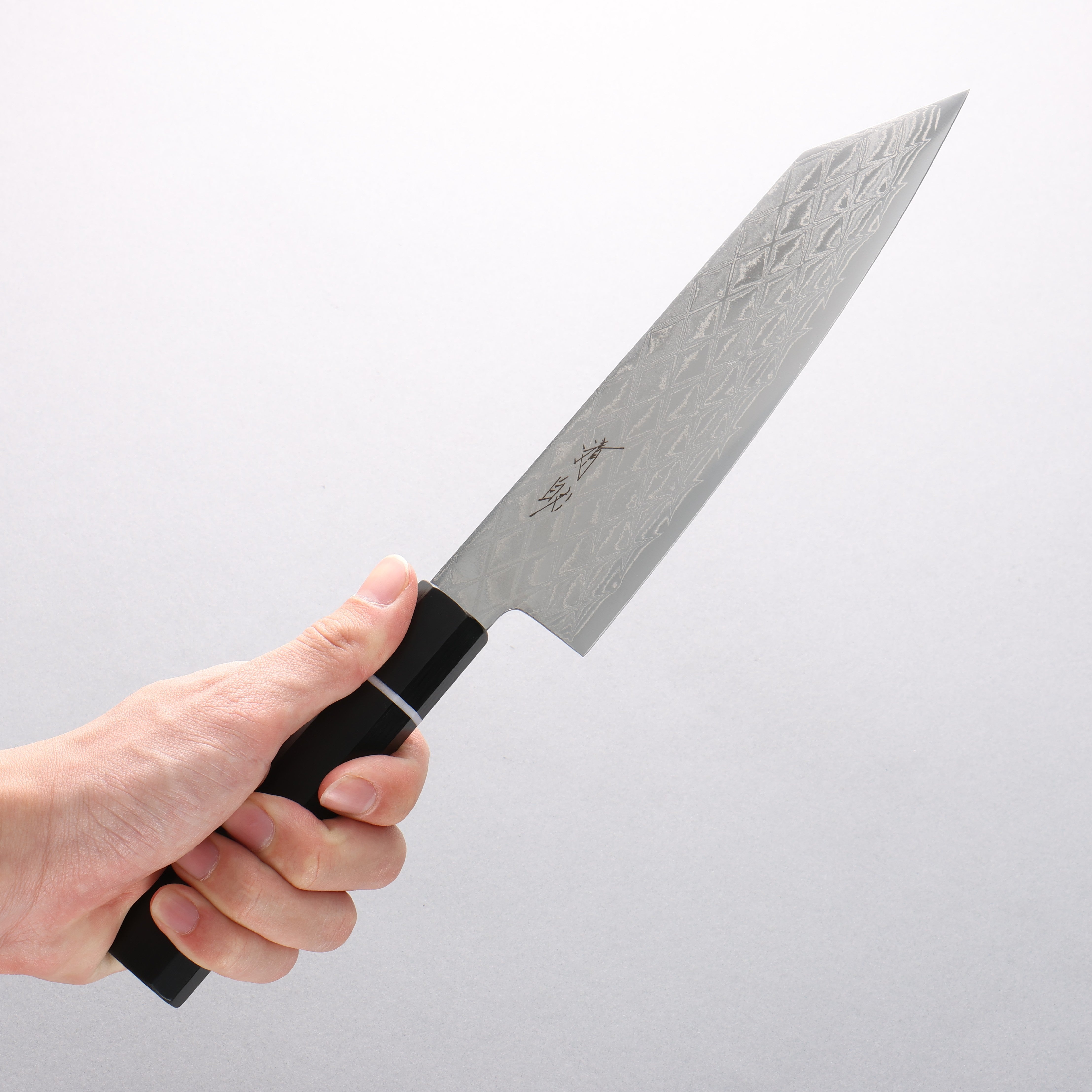 Seisuke AUS10 Mirror Crossed Kiritsuke Santoku 180mm Black Pakka wood Handle - Japanny - Best Japanese Knife