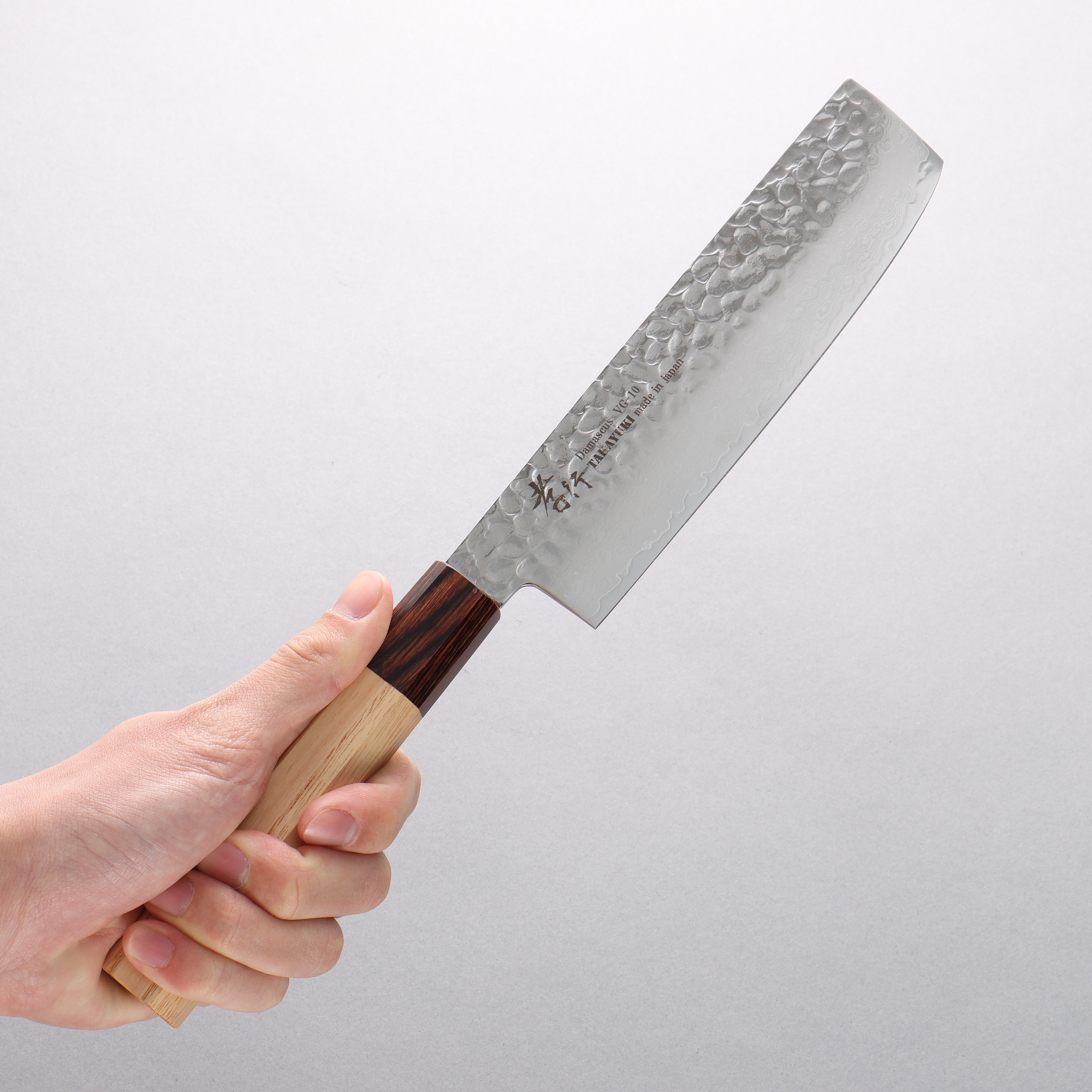 Sakai Takayuki VG10 33 Layer Damascus Nakiri 160mm Keyaki (Japanese Elm) Handle - Japanny - Best Japanese Knife