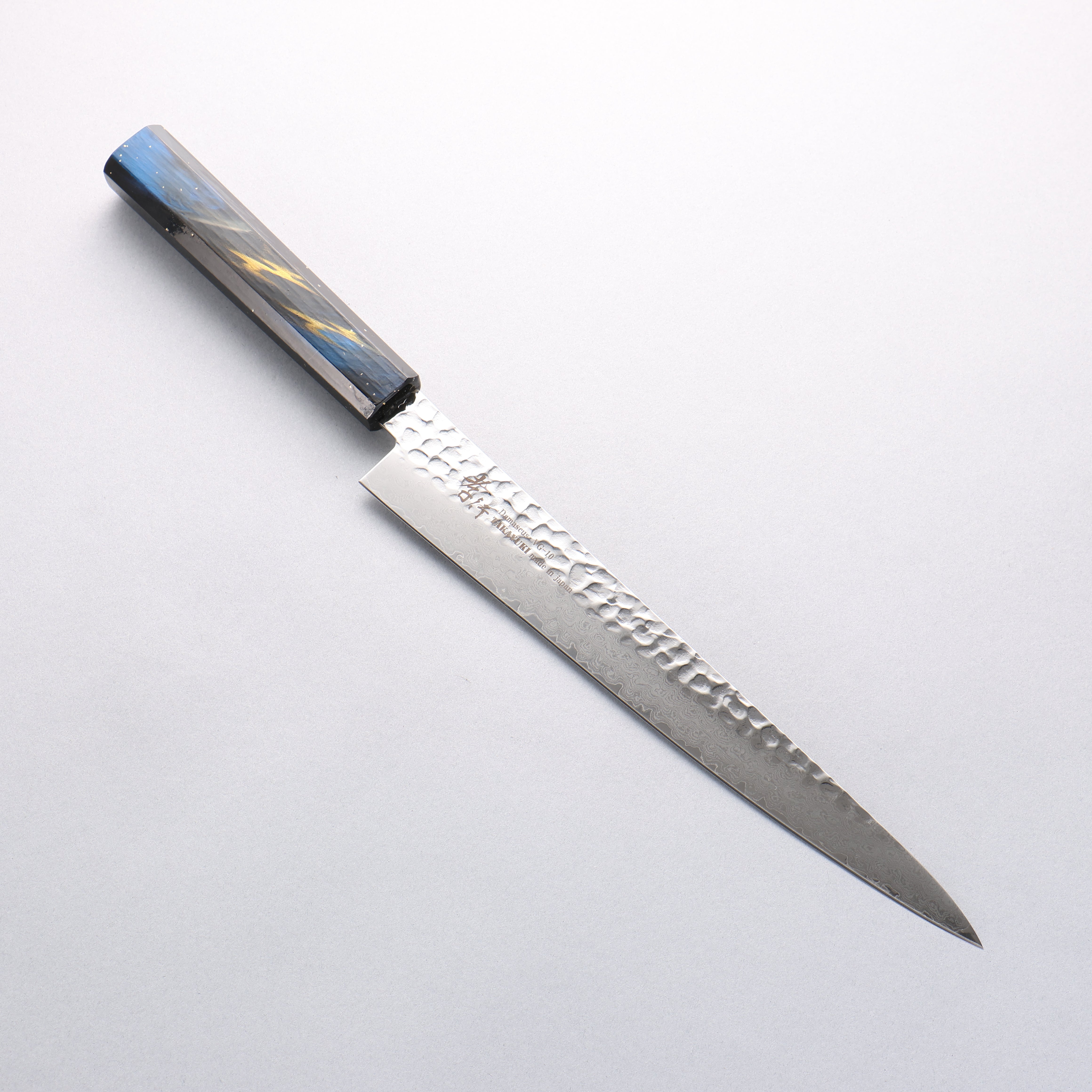 Sakai Takayuki VG10 33 Layer Damascus Sujihiki 240mm Live oak Lacquered (Saiu) Handle - Japanny - Best Japanese Knife