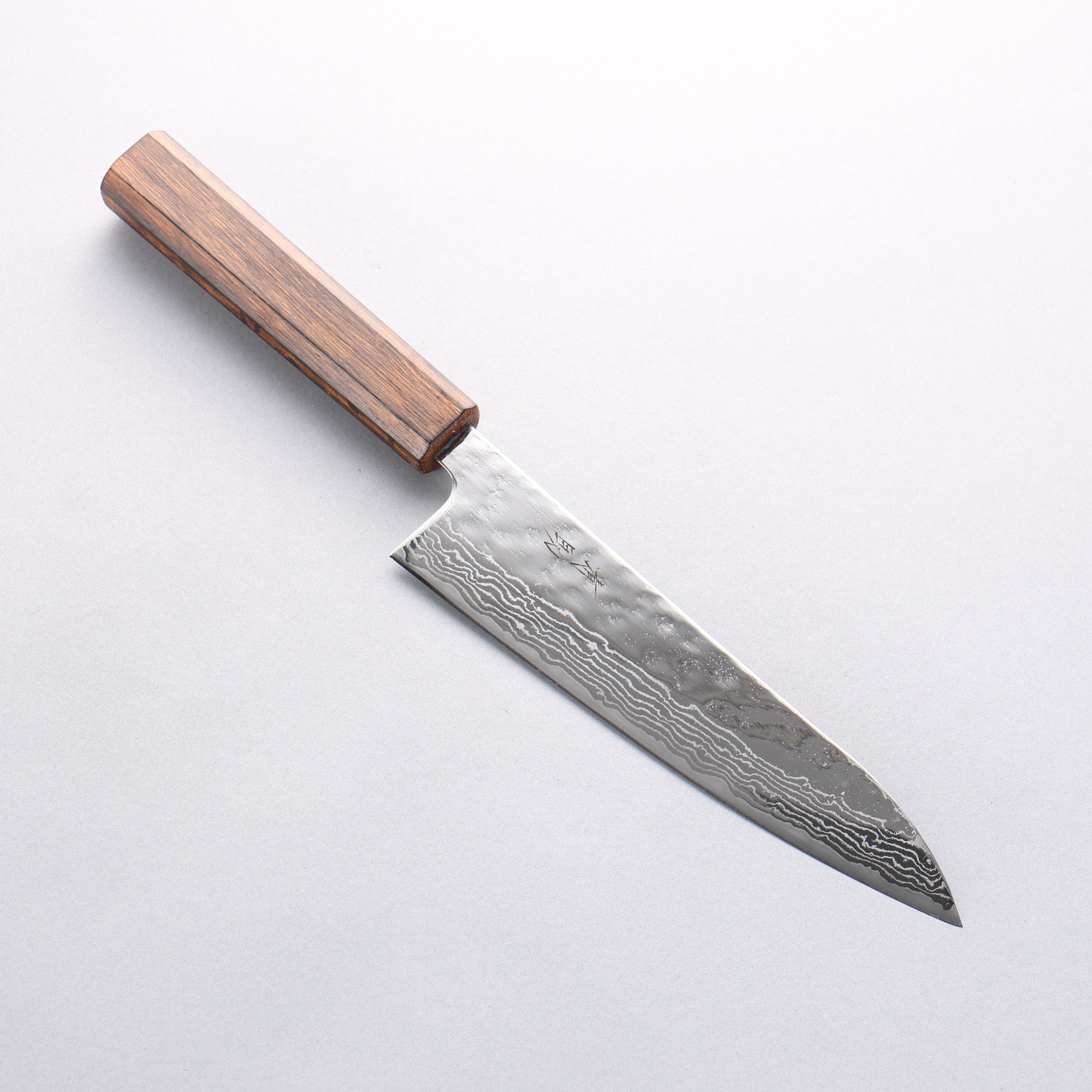 Seisuke Stainless Steel 440C Hammered Damascus Migaki Finished Gyuto 180mm Oak Handle - Japanny - Best Japanese Knife