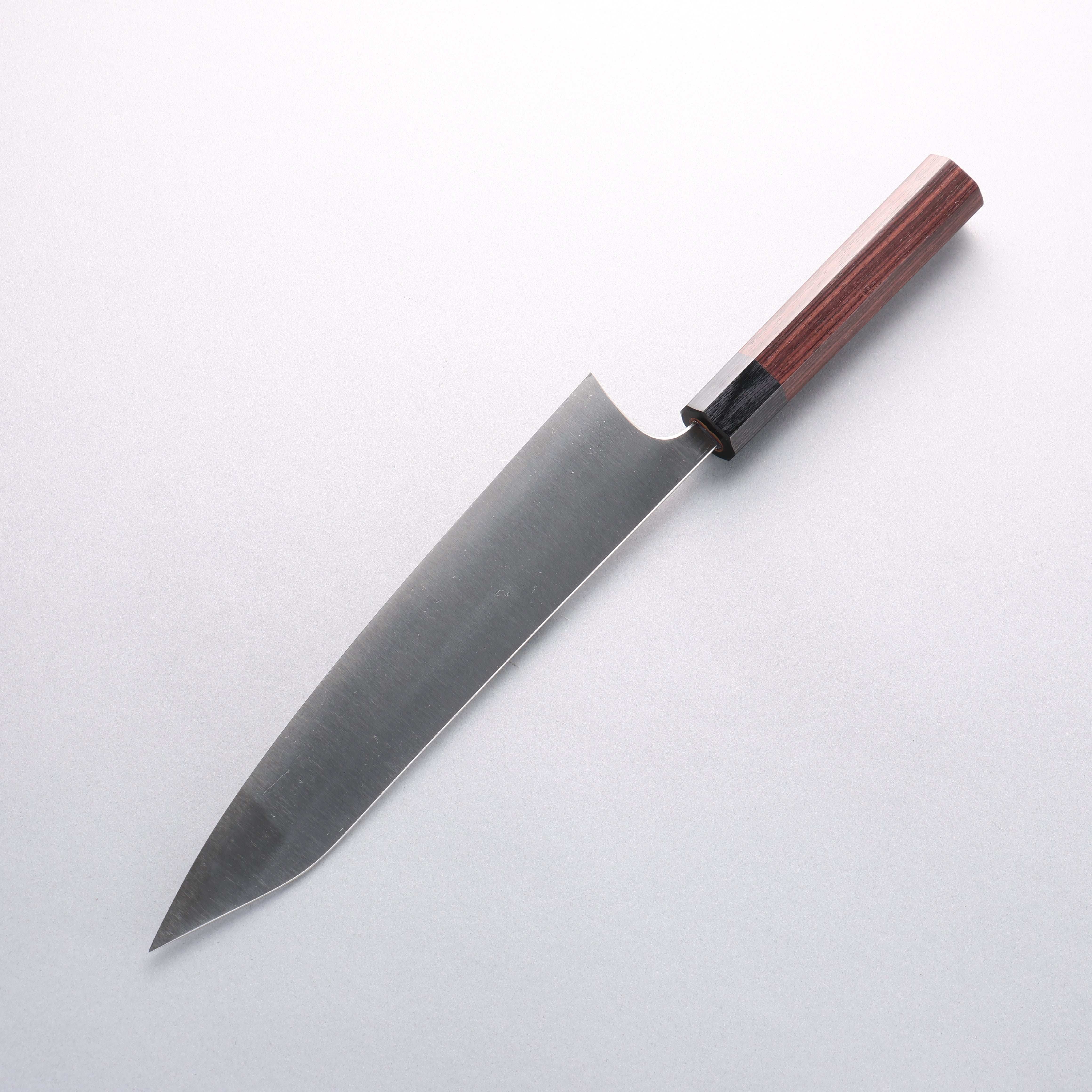 Shibata Takayuki Koutetsu Blue Super Gyuto 240mm Rosewood (Ferrule: Black Pakka Wood) Handle - Japanny - Best Japanese Knife