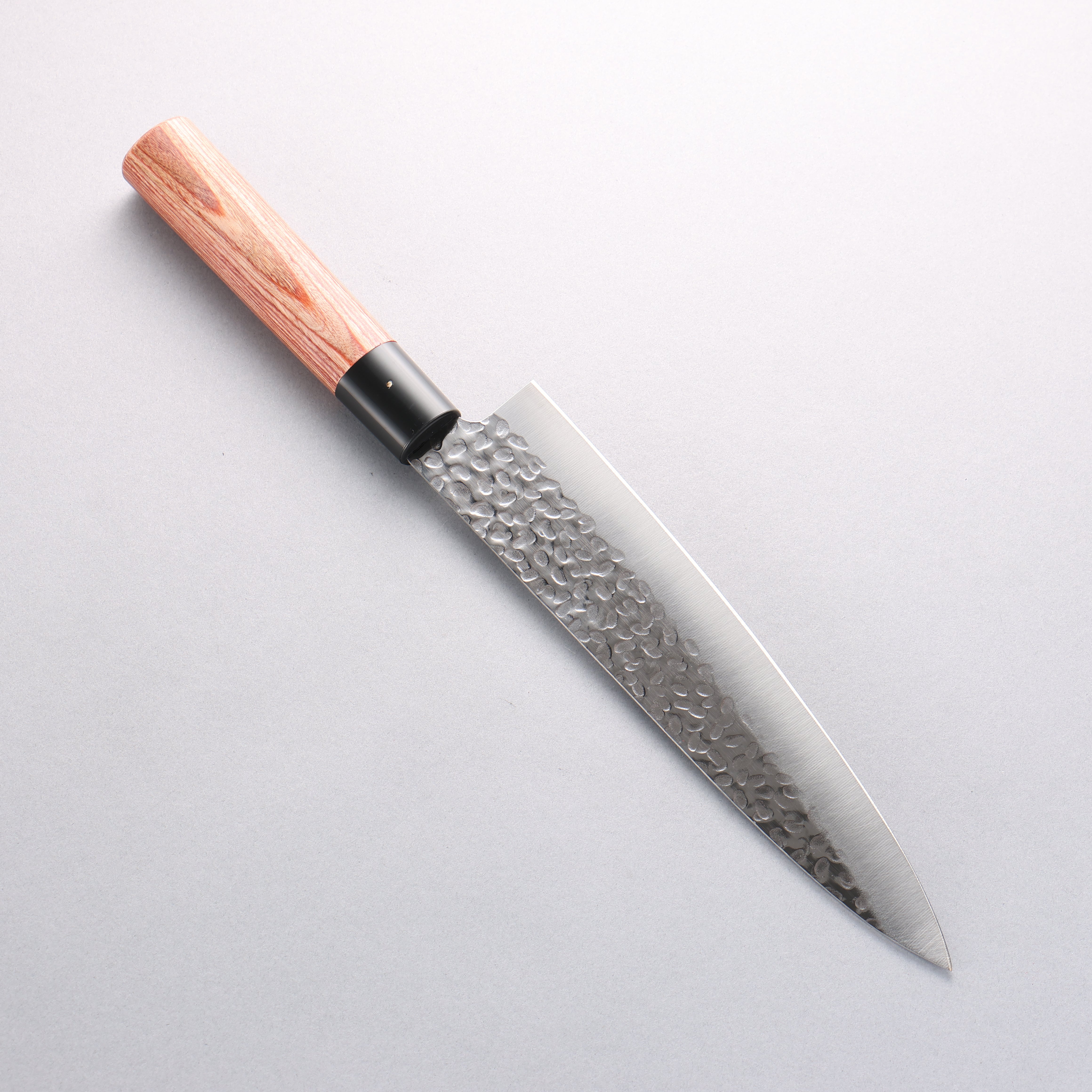 Kanetsune DSR-1K6 Hammered Gyuto 210mm Red Pakka wood Handle - Japanny - Best Japanese Knife