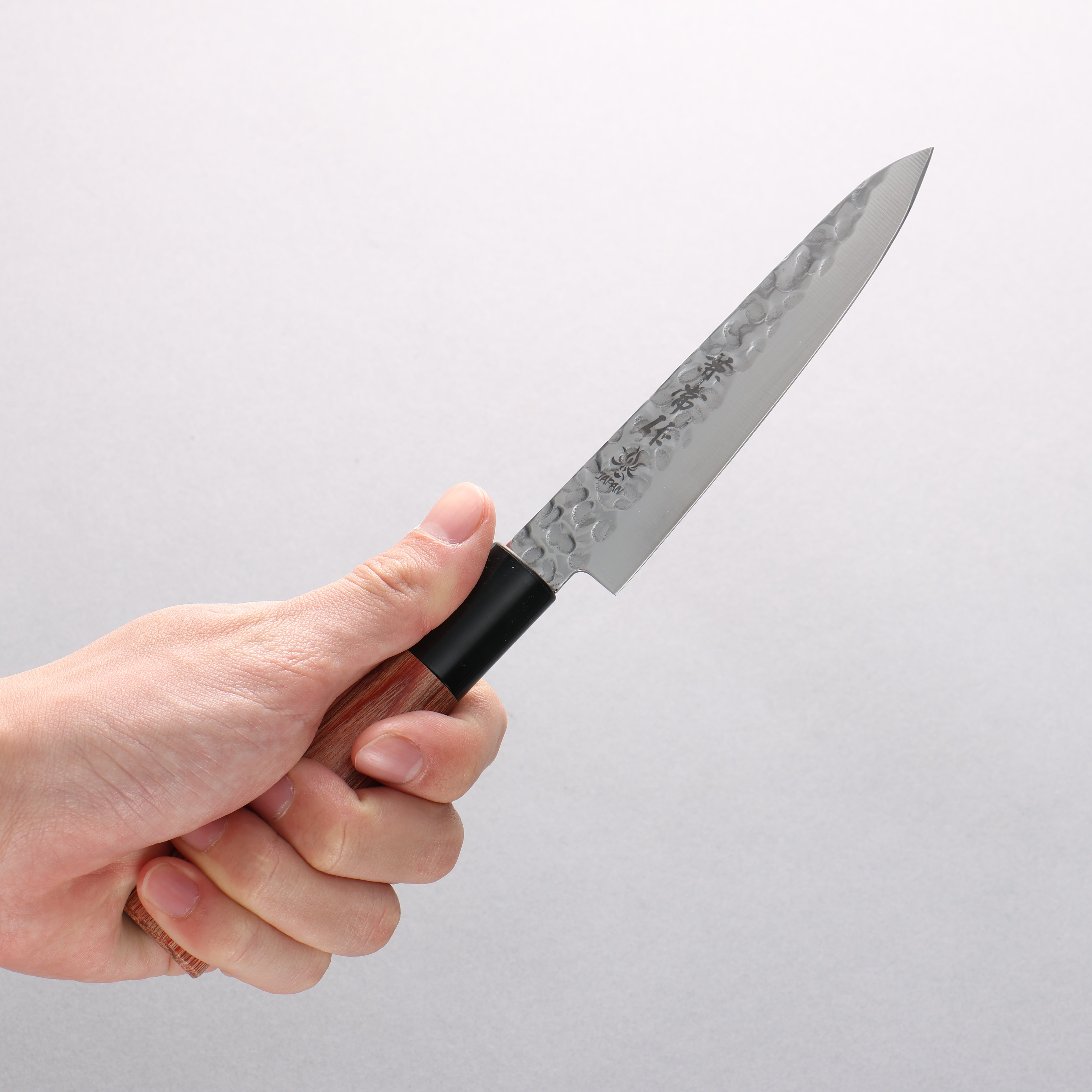 Kanetsune DSR-1K6 Hammered Petty-Utility 120mm Red Pakka wood Handle - Japanny - Best Japanese Knife