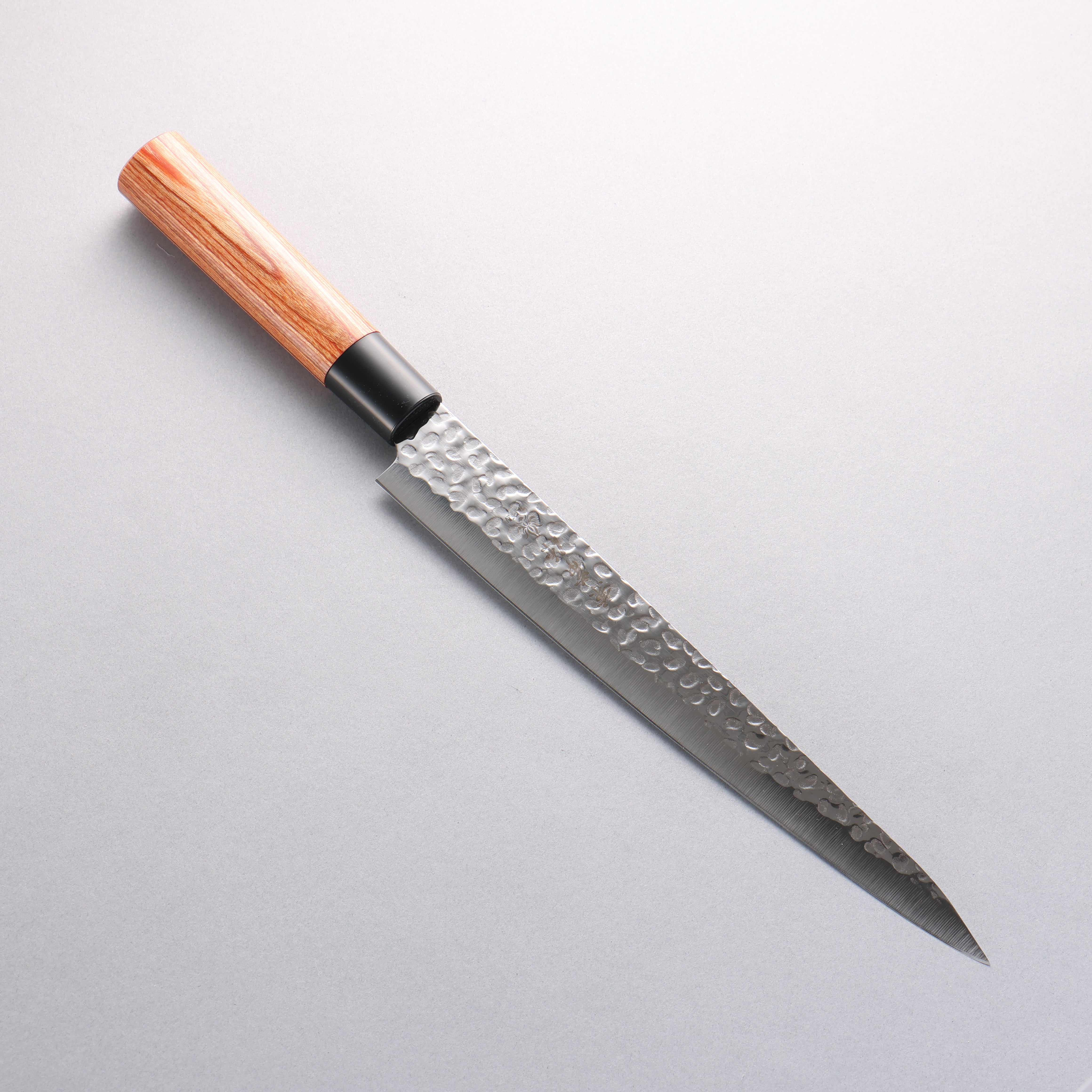 Kanetsune DSR-1K6 Hammered Sujihiki 240mm Red Pakka wood Handle - Japanny - Best Japanese Knife